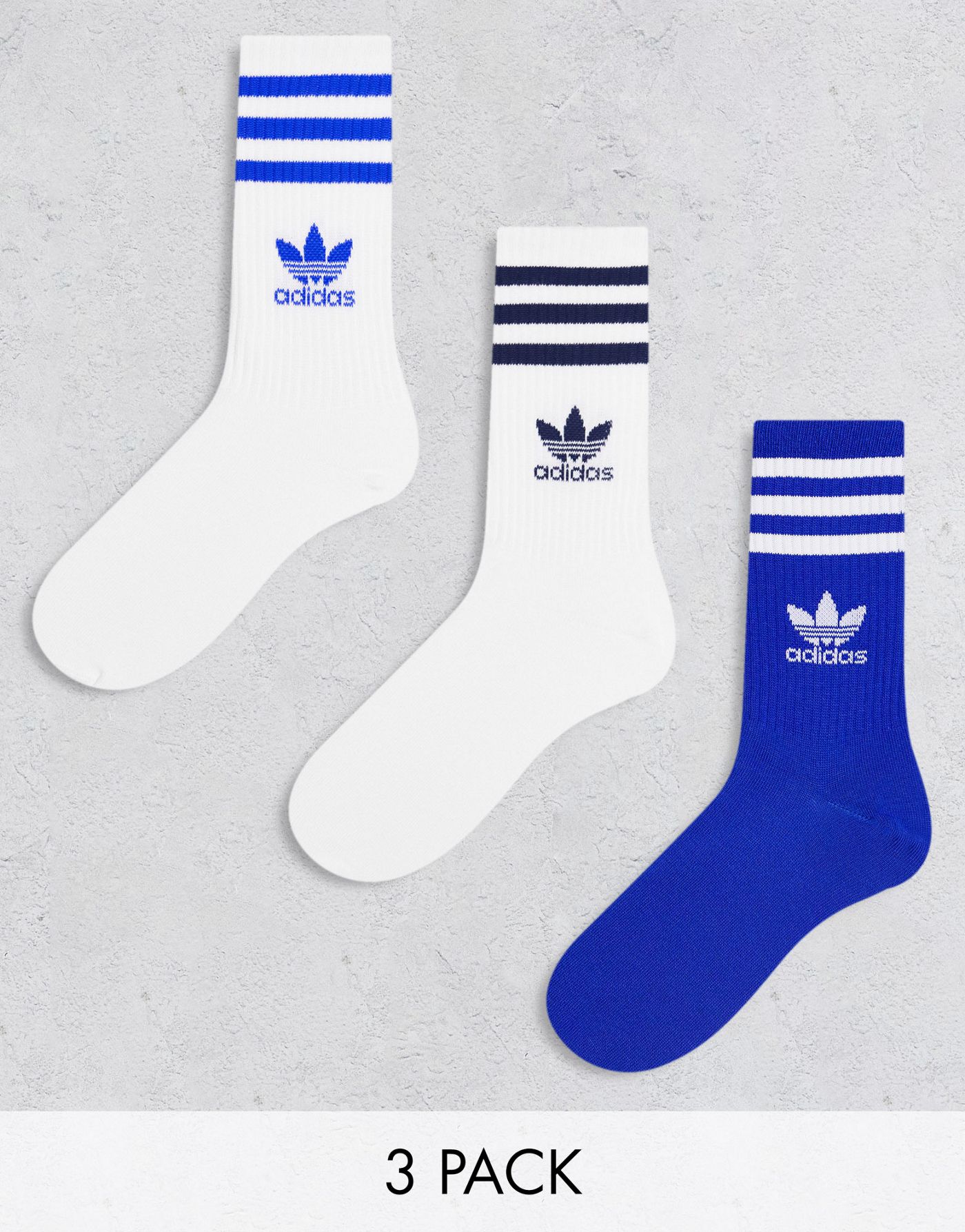 adidas Originals mid cut socks in colbalt blue/white