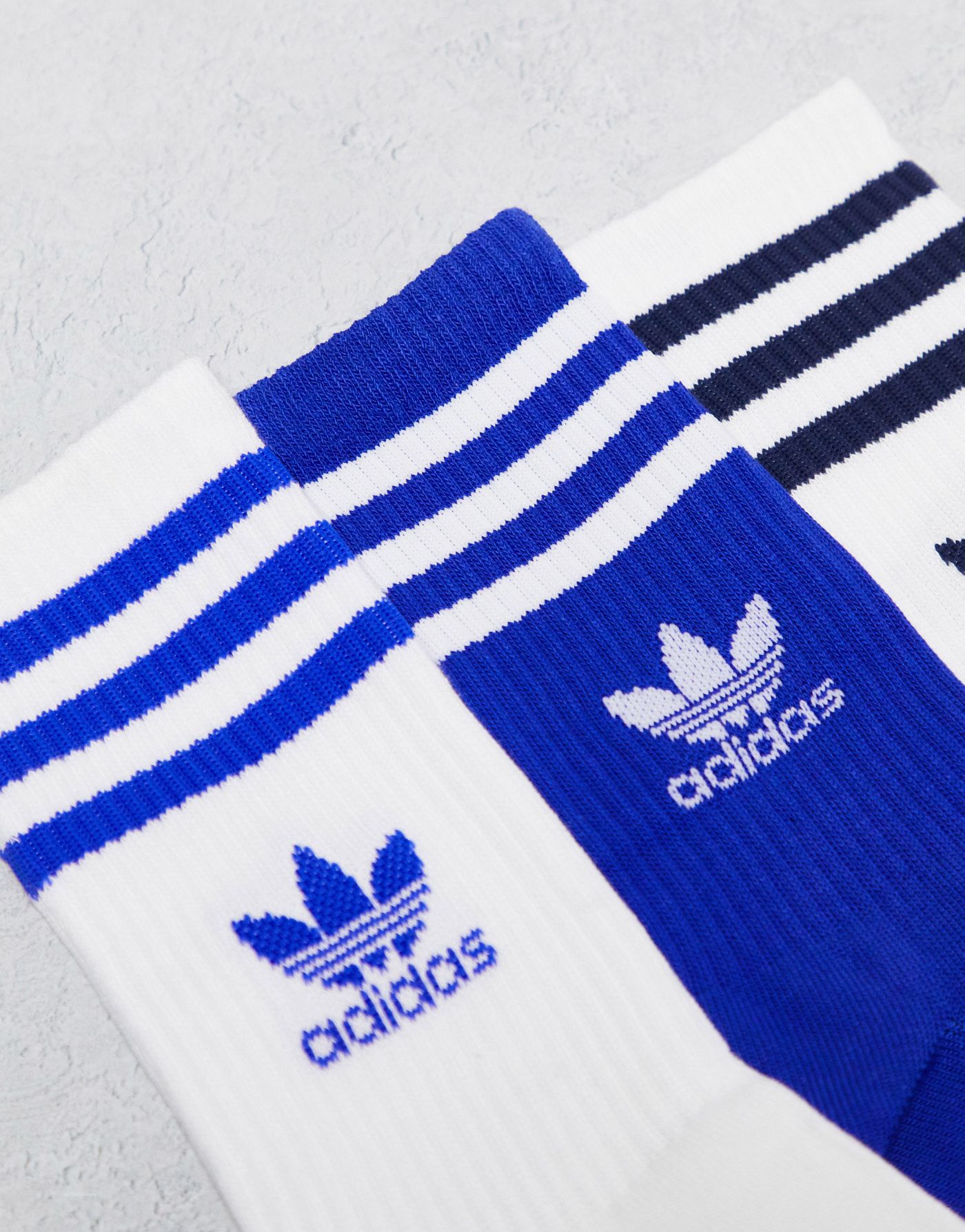 adidas Originals mid cut socks in colbalt blue/white