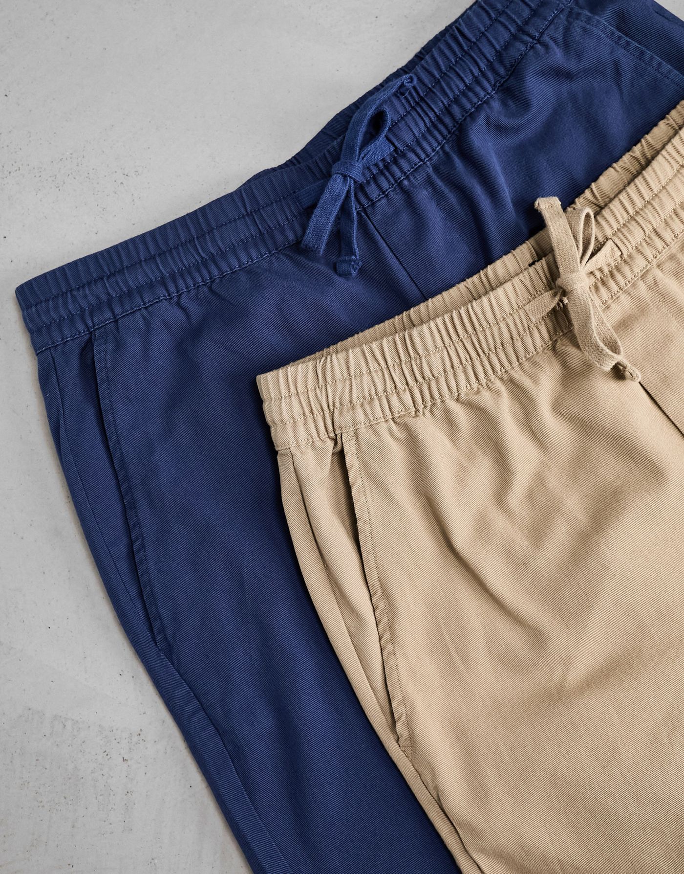 Only & Sons 2 pack twill shorts in navy & beige 