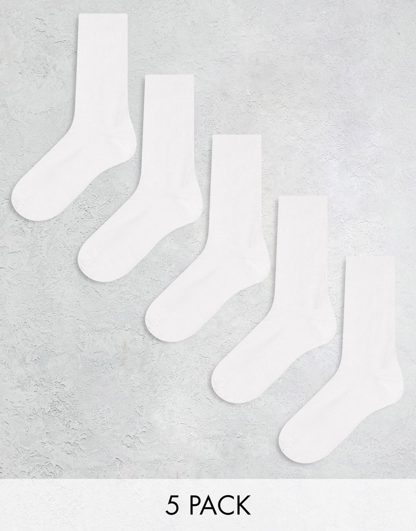 ASOS DESIGN 5 pack ankle socks in white