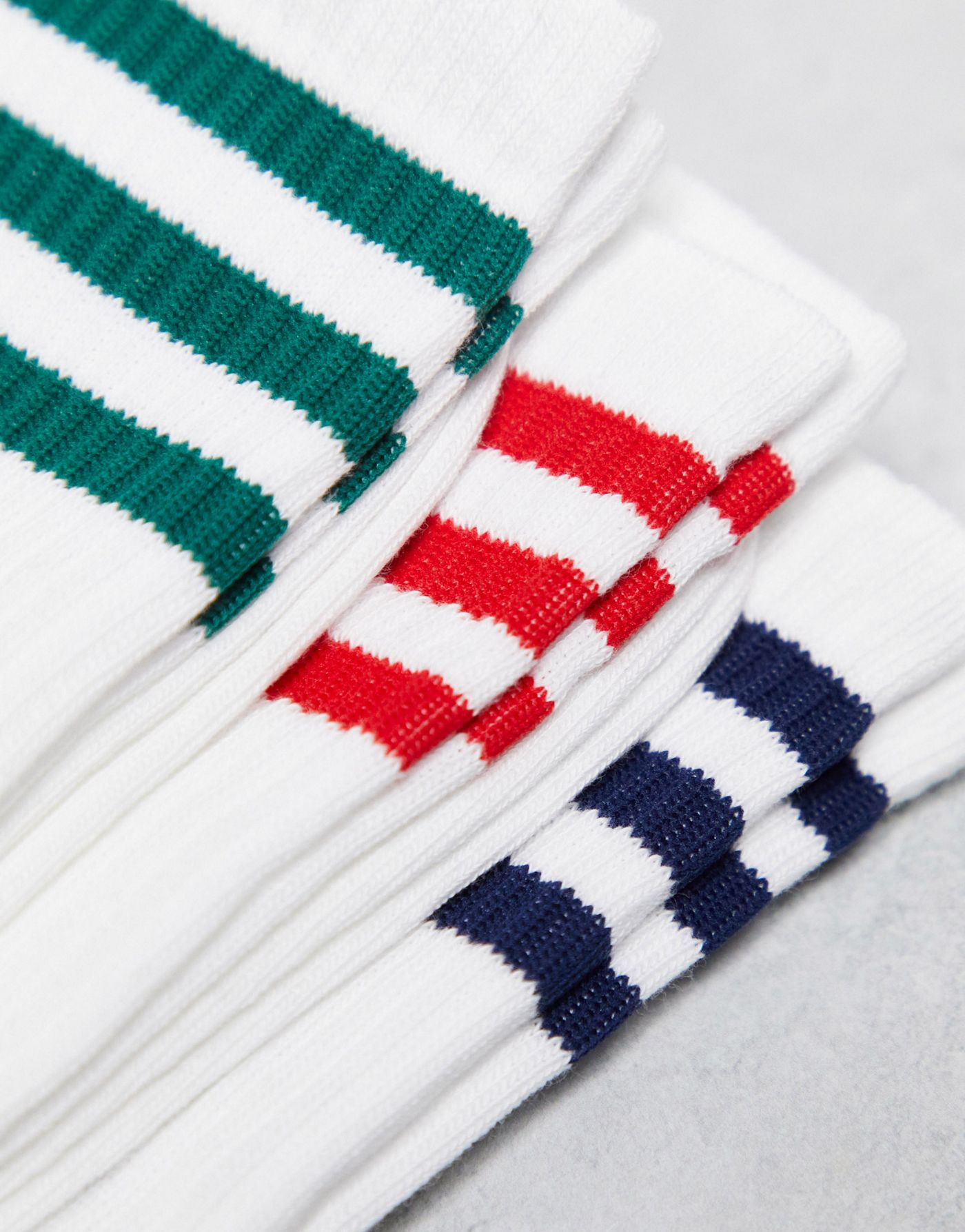 adidas Originals mid cut socks in white with collegiate stripes