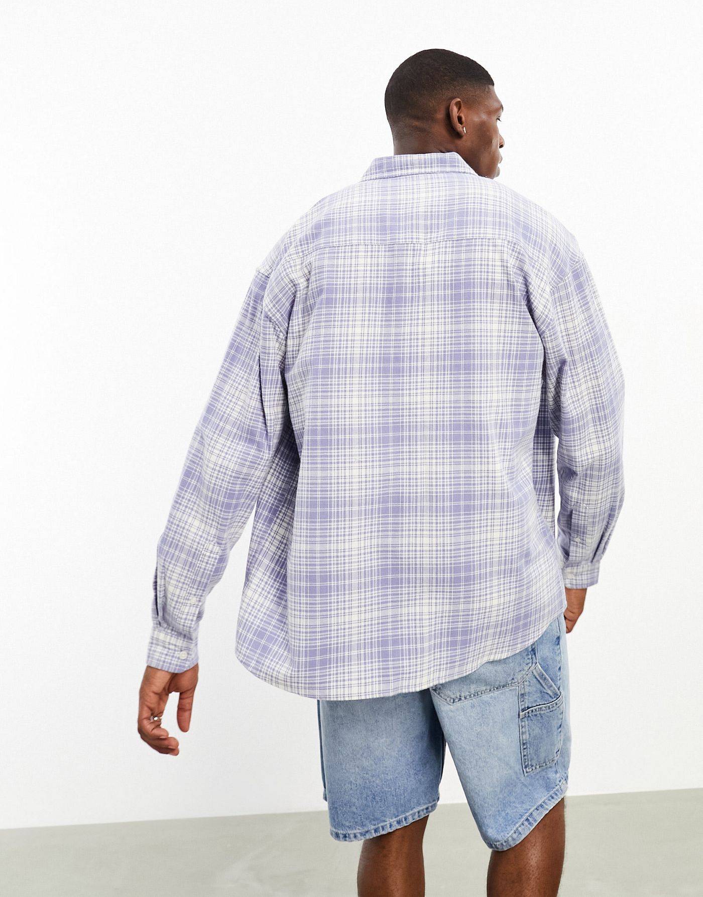 ASOS DESIGN 90s oversized check shirt in blue tartan