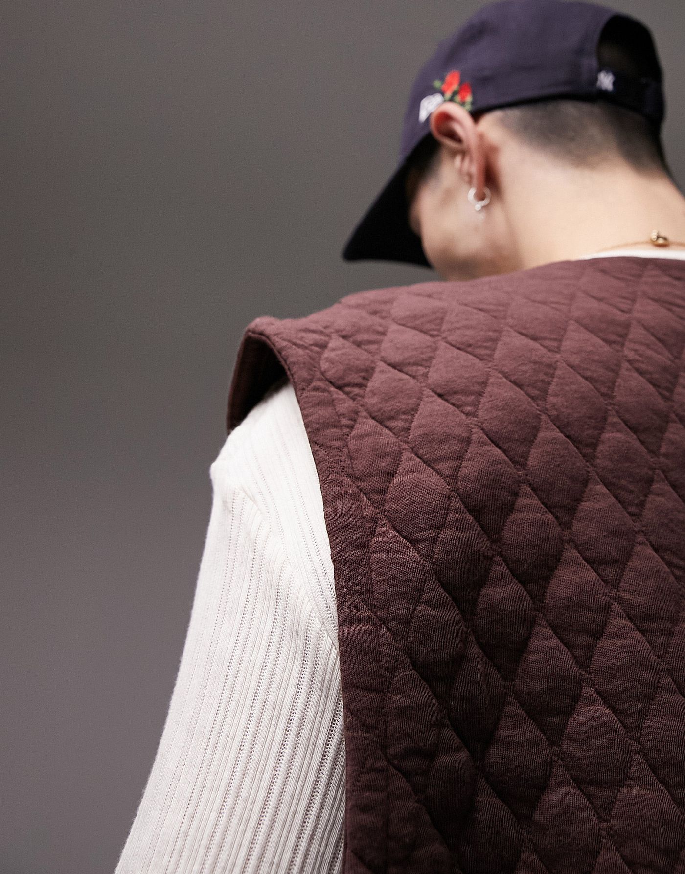Topman oversized quilted gilet in brown