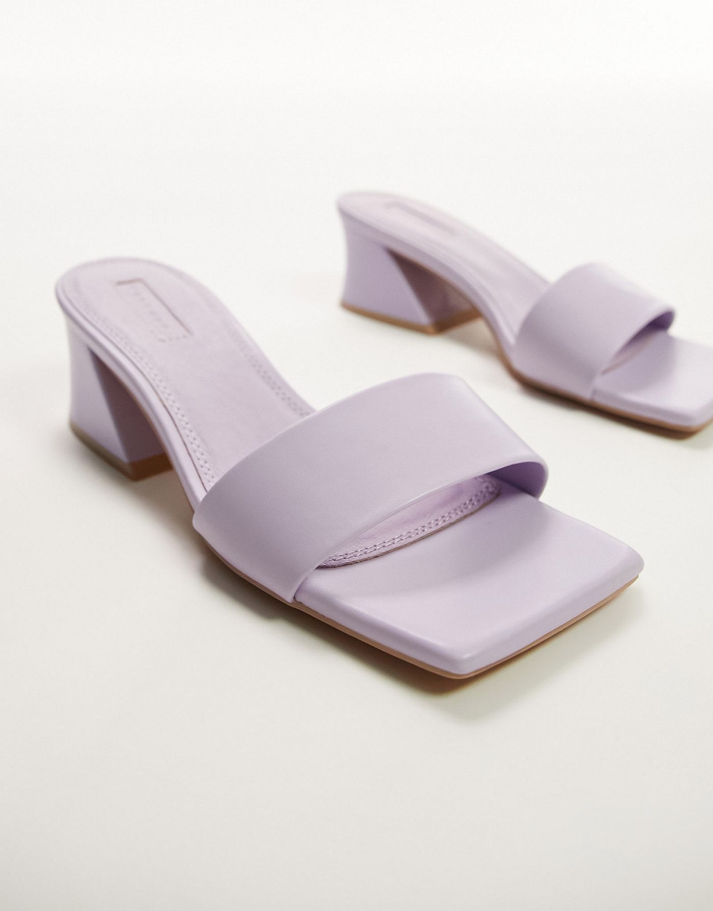 Topshop Andy angular mid heel sandal in lavender 