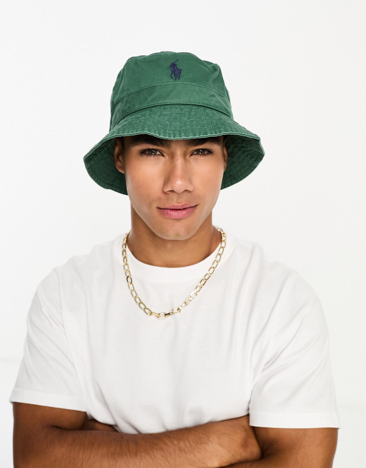 Polo Ralph Lauren bucket hat in green with pony logo