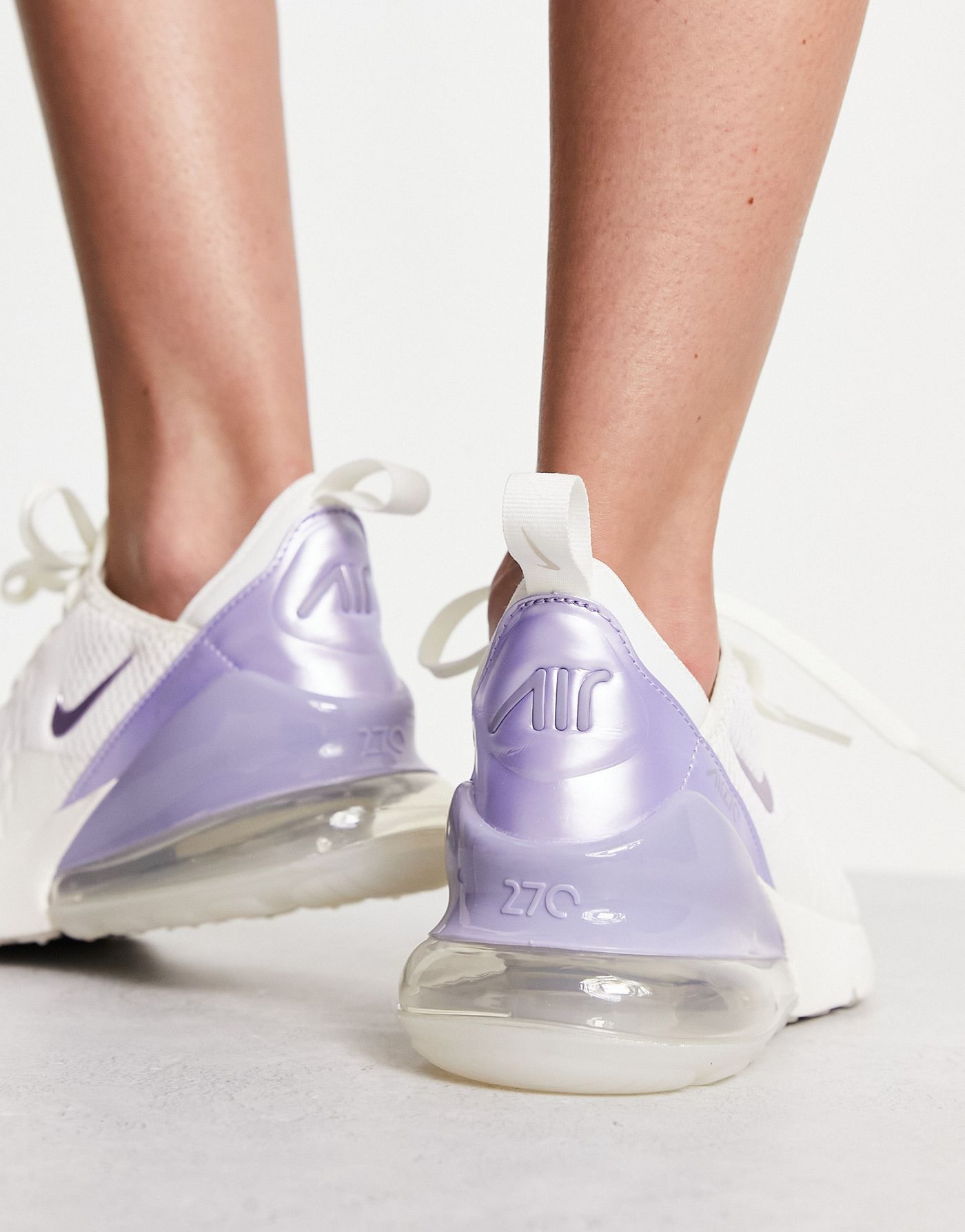 Nike Air Max 270 trainers in sail white and oxygen purple