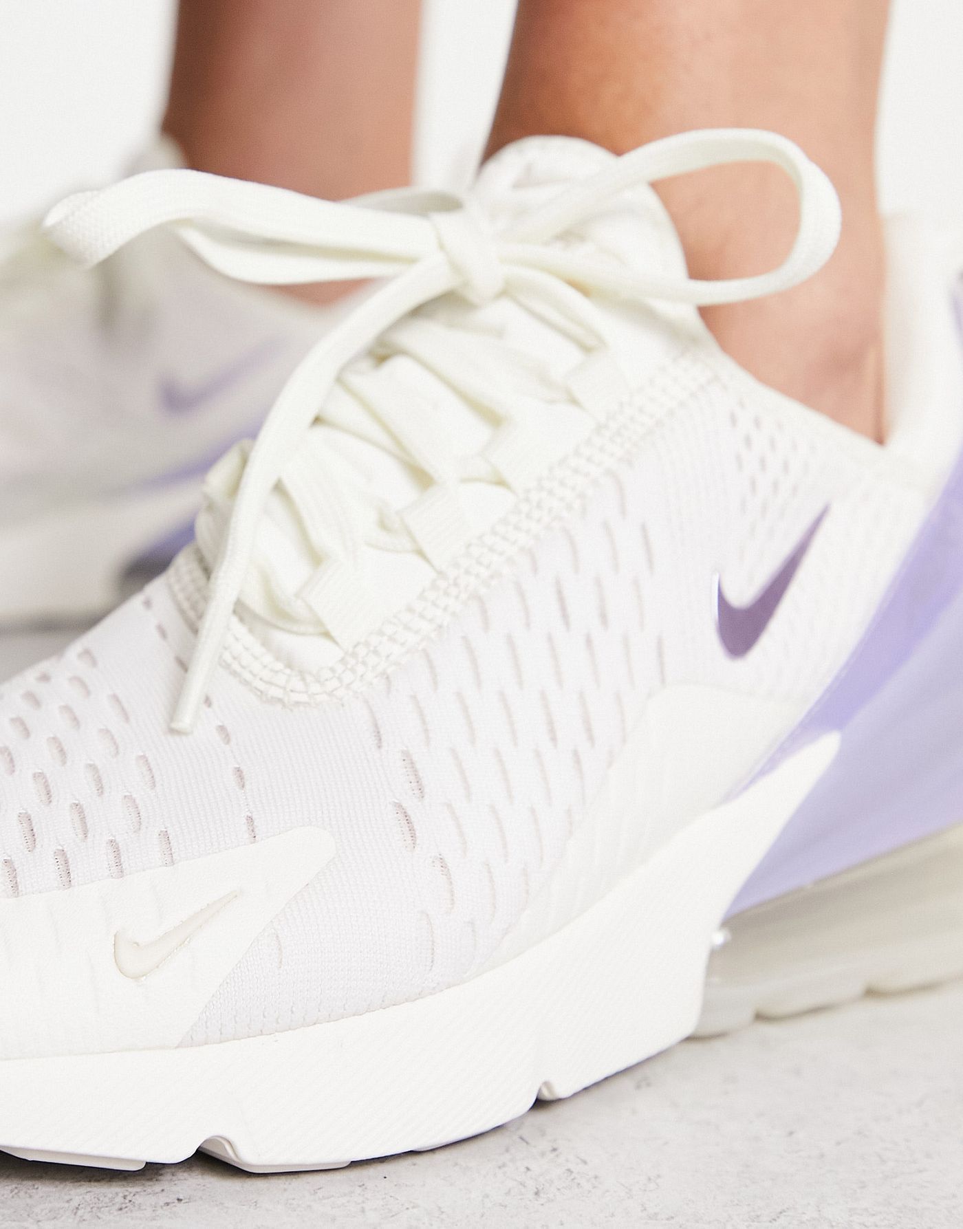 Nike Air Max 270 trainers in sail white and oxygen purple