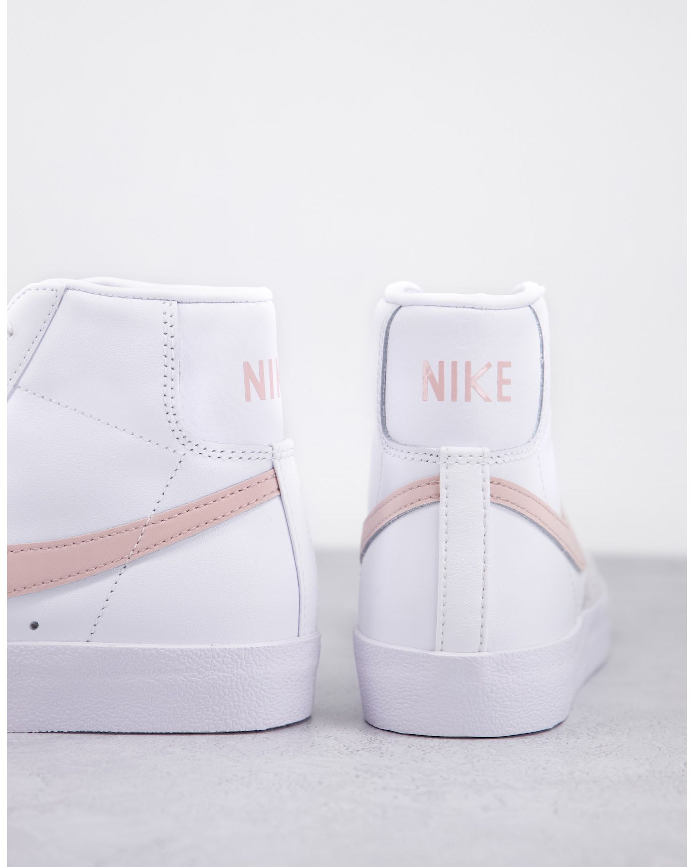 Nike Blazer mid trainers in white and pink oxford