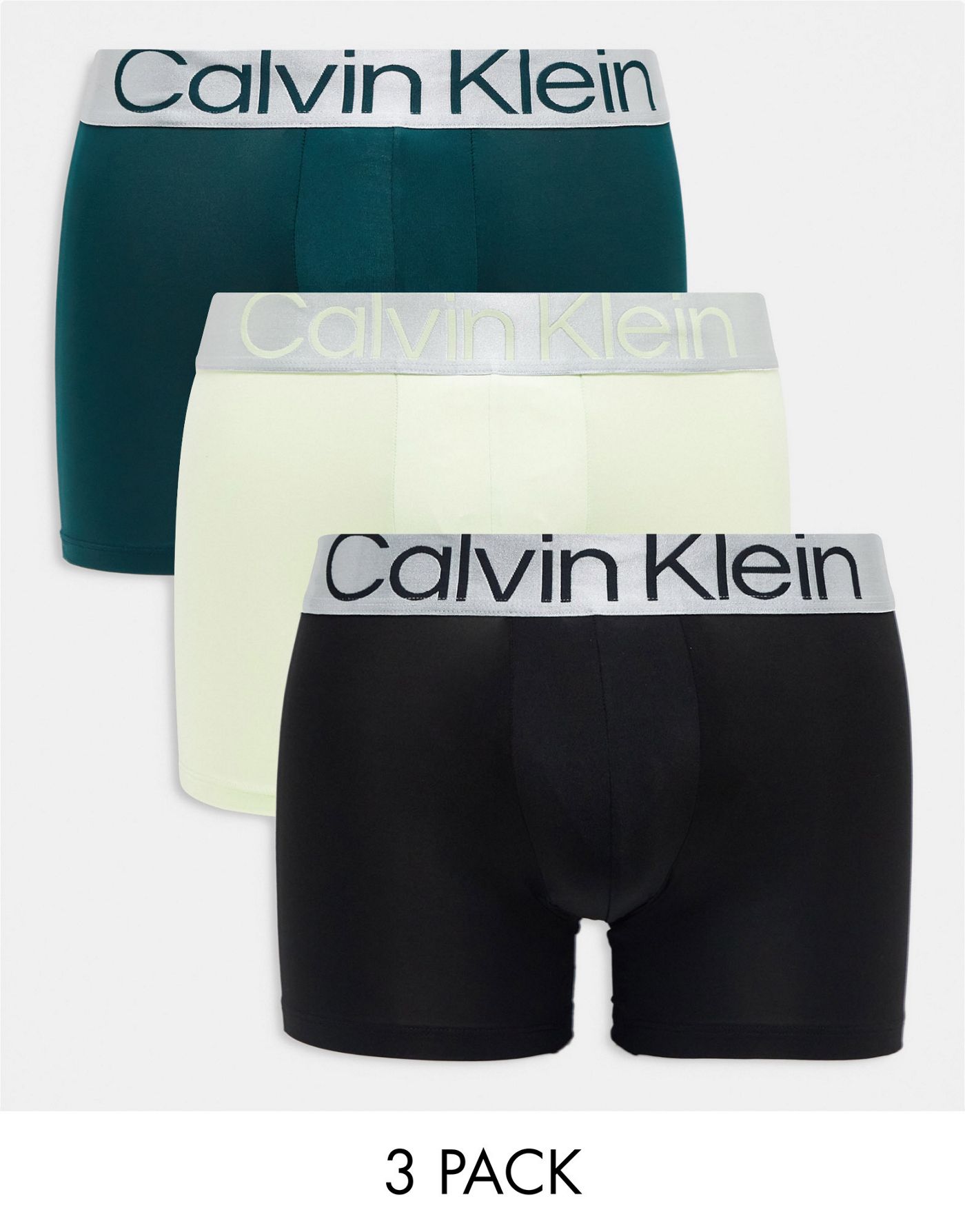 Calvin Klein cotton steel 3 pack stretch micro trunks in multi