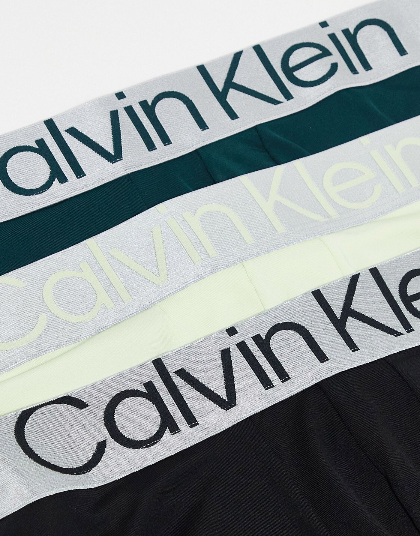 Calvin Klein cotton steel 3 pack stretch micro trunks in multi