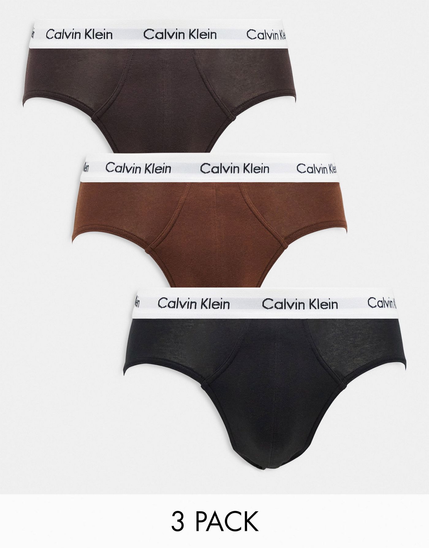 Calvin Klein 3 pack cotton stretch briefs in multi