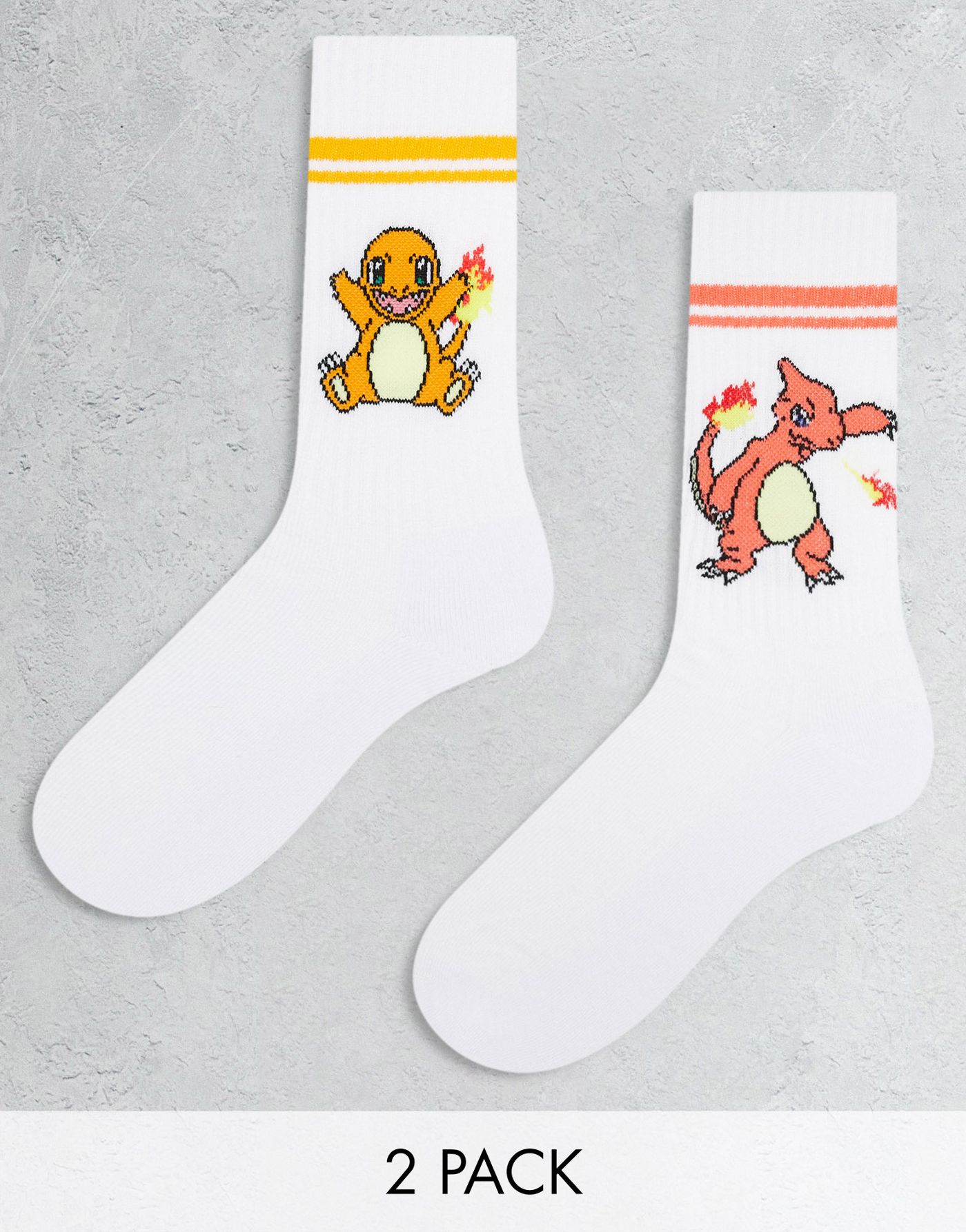 ASOS DESIGN 2 pack Charmander Pokemon socks