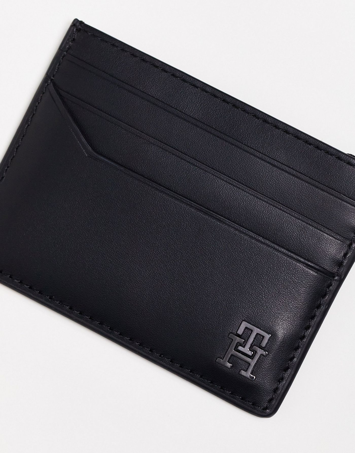 Tommy Hilfiger modern leather card holder in black