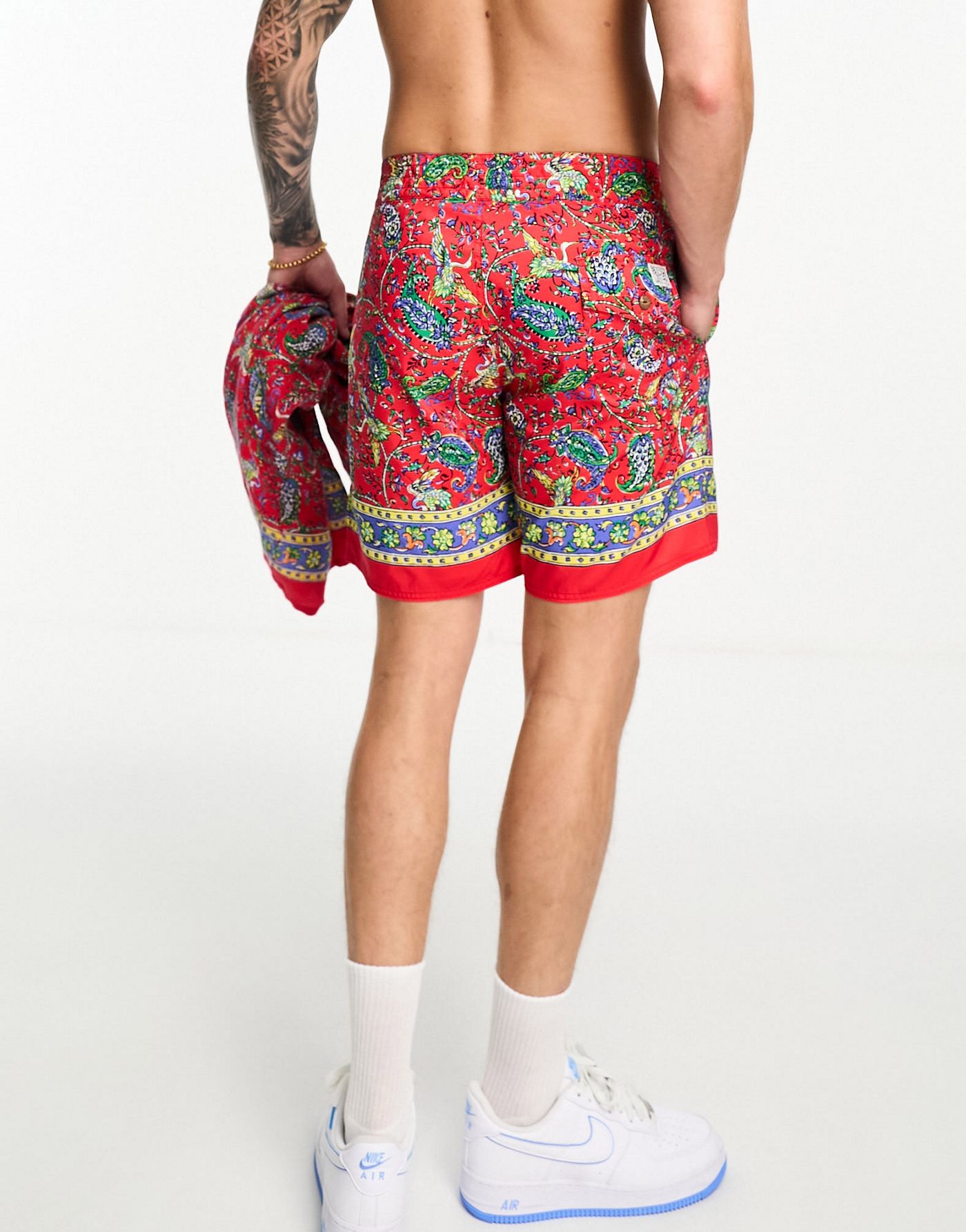 Polo Ralph Lauren Traveler paisley print board shorts in red CO-ORD