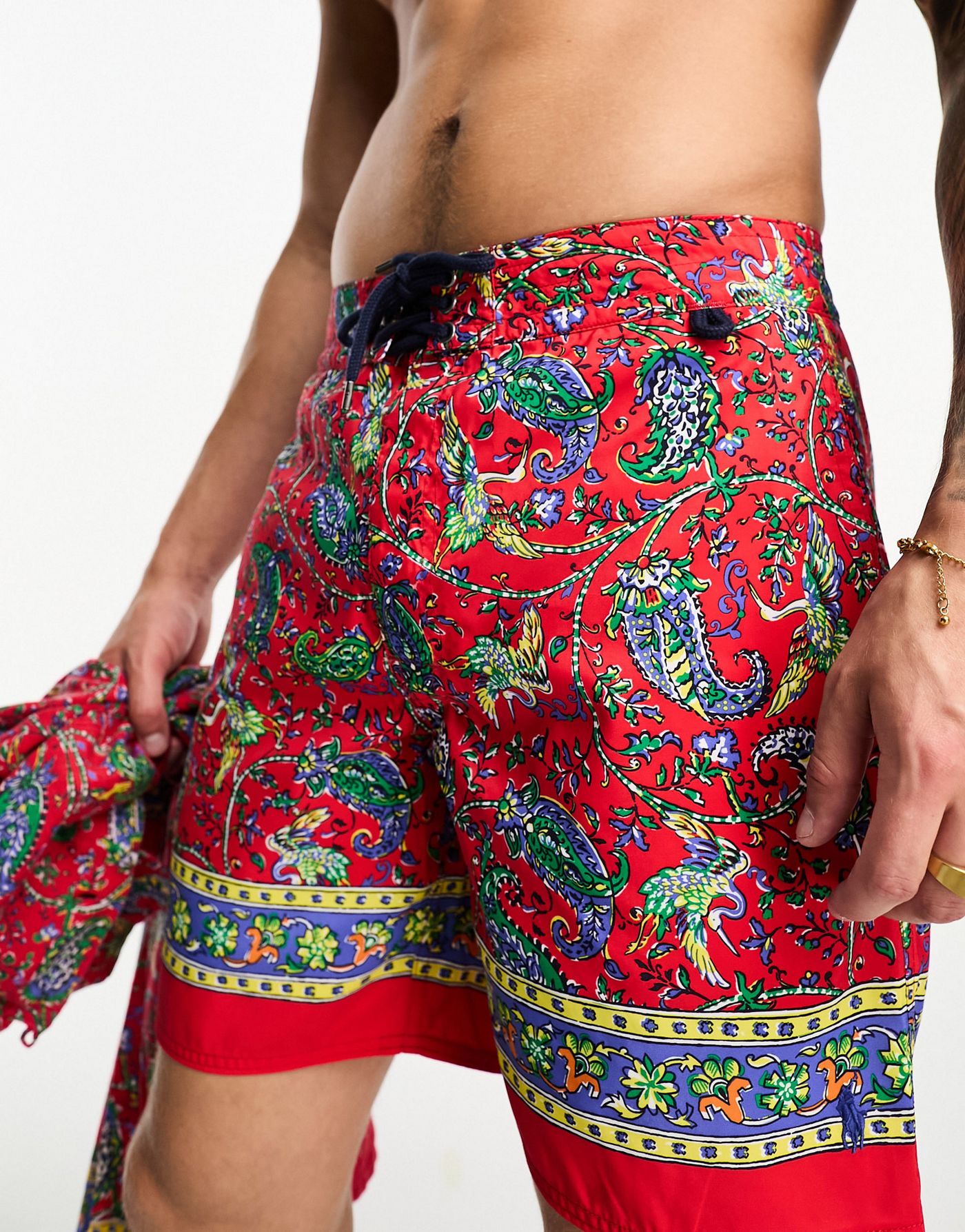 Polo Ralph Lauren Traveler paisley print board shorts in red CO-ORD