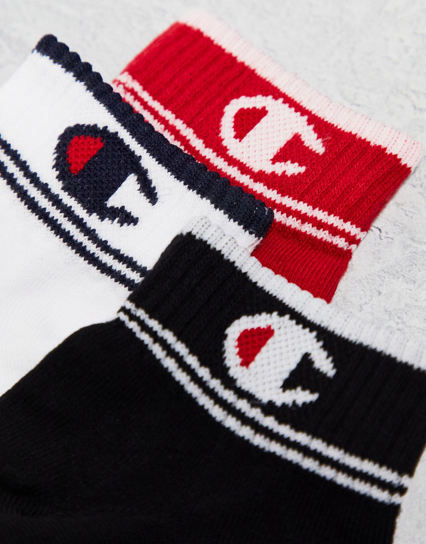 Champion ankle socks in red white navy 3 pack