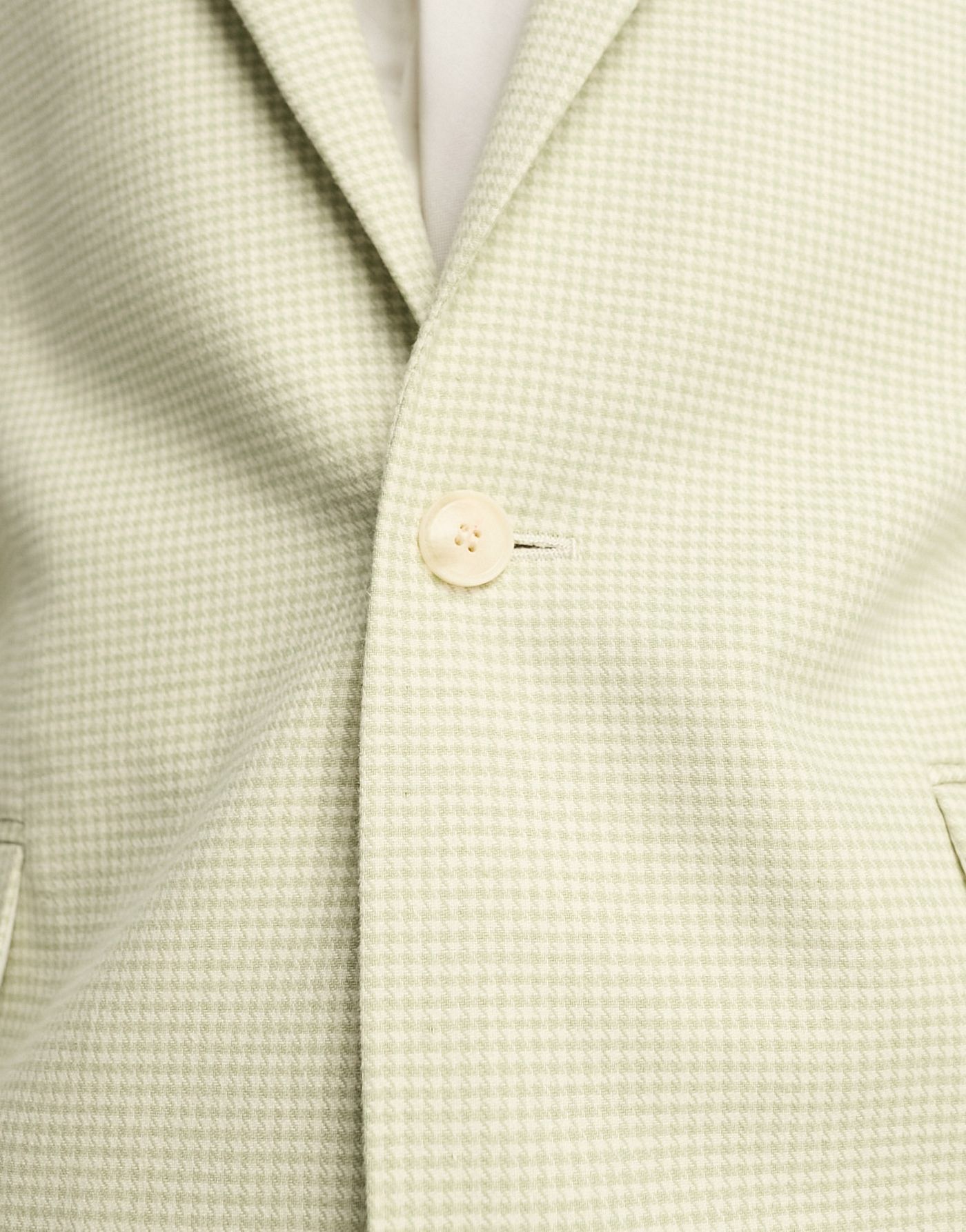 ASOS DESIGN slim suit jacket in linen in puppytooth in green