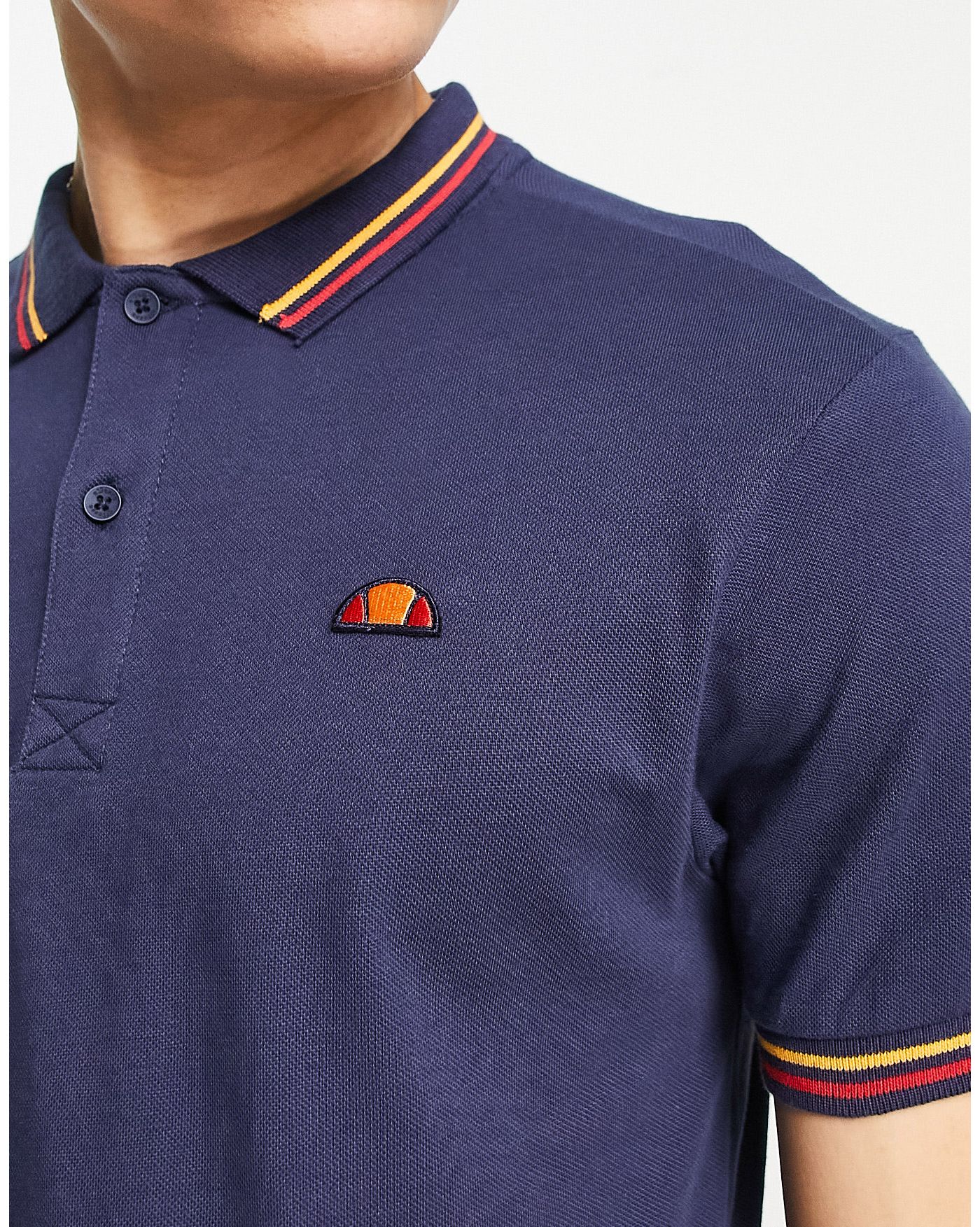 ellesse Rooks polo shirt with pipe collar in navy