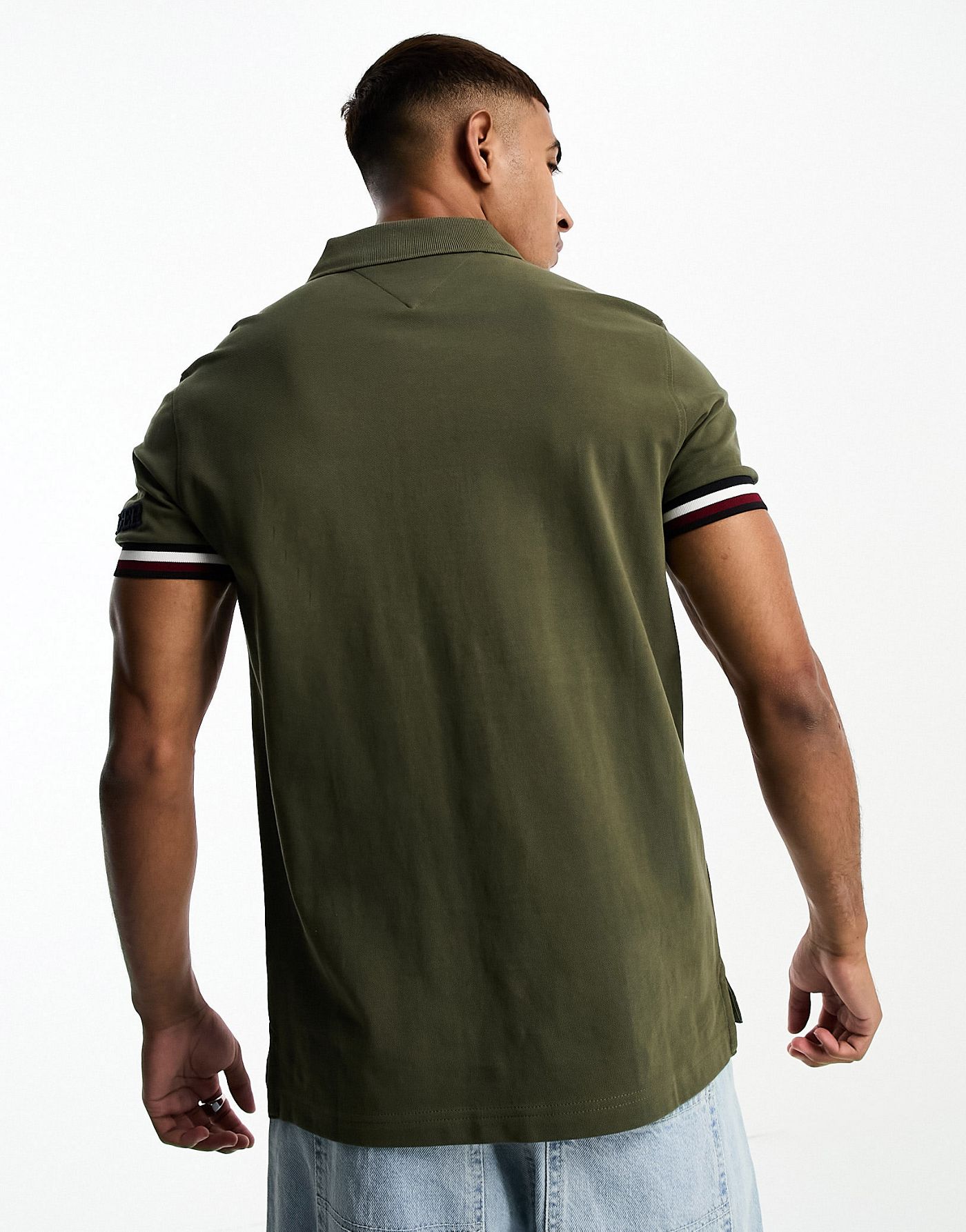 Tommy Hilfiger monotype slim fit polo in khaki