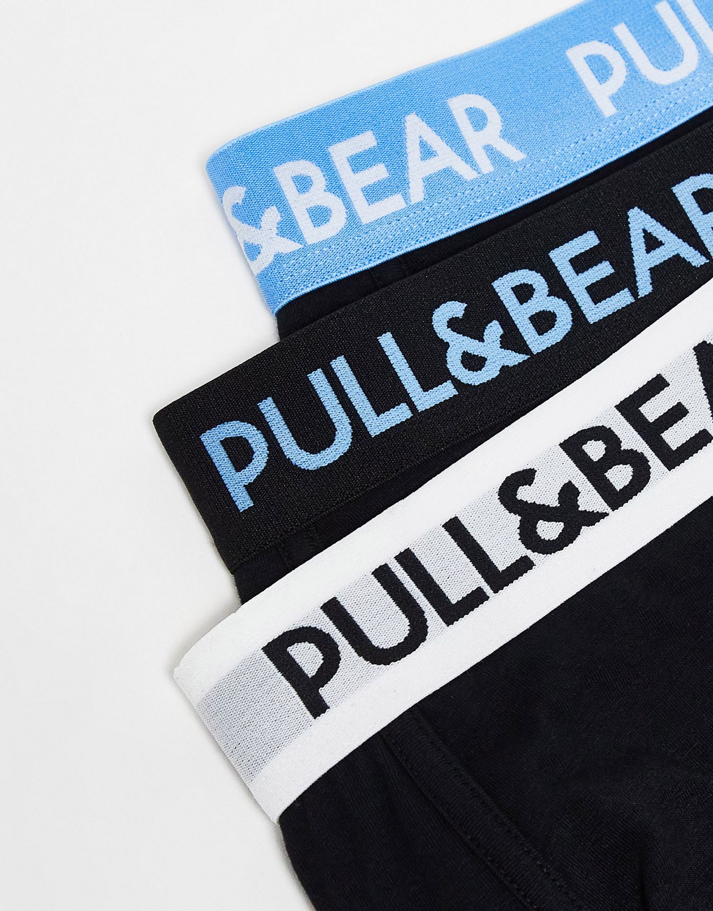 Pull&Bear 3 pack boxers with white/blue waistbands 