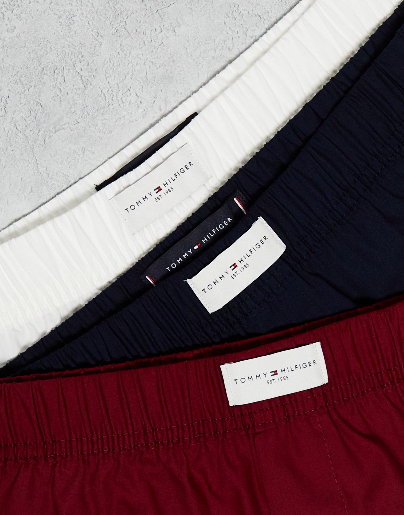 Tommy Hilfiger 3 pack woven boxer in blue, white and red