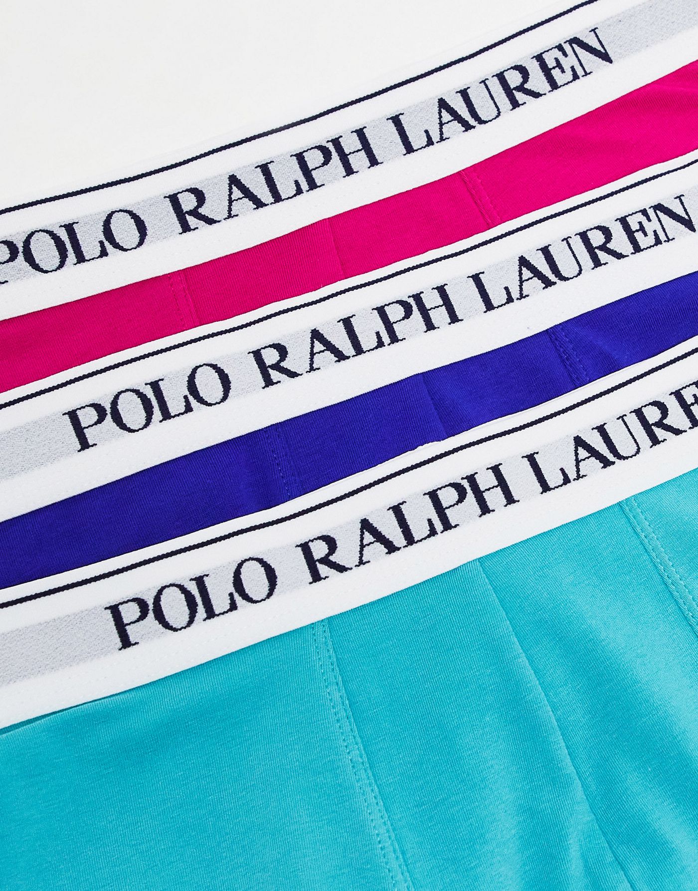 Polo Ralph Lauren 3 pack trunks pink blue purple with logo waistband