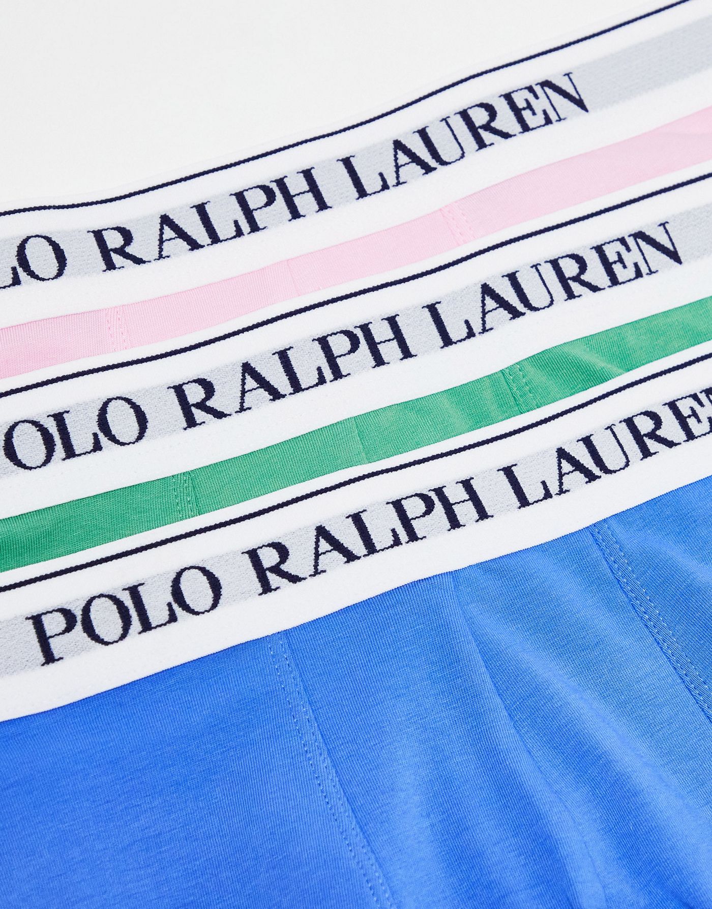 Polo Ralph Lauren 3 pack trunks green pink blue with logo waistband