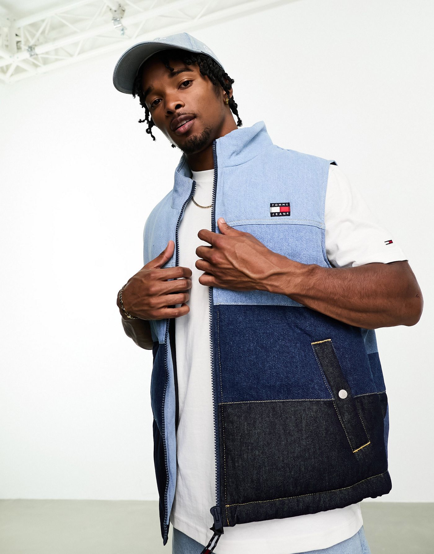 Tommy Jeans archive puffer vest in denim