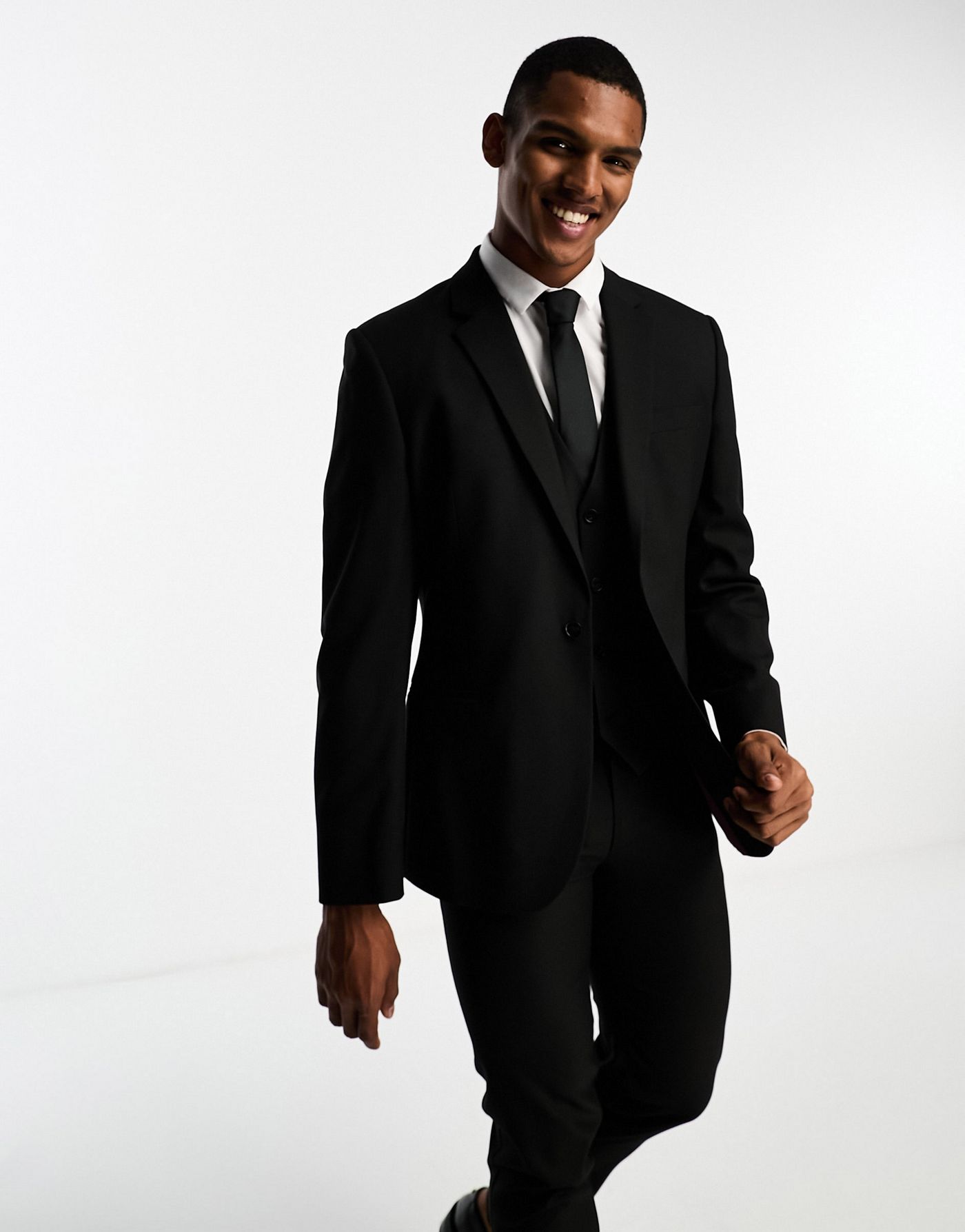 ASOS DESIGN slim suit jacket in black