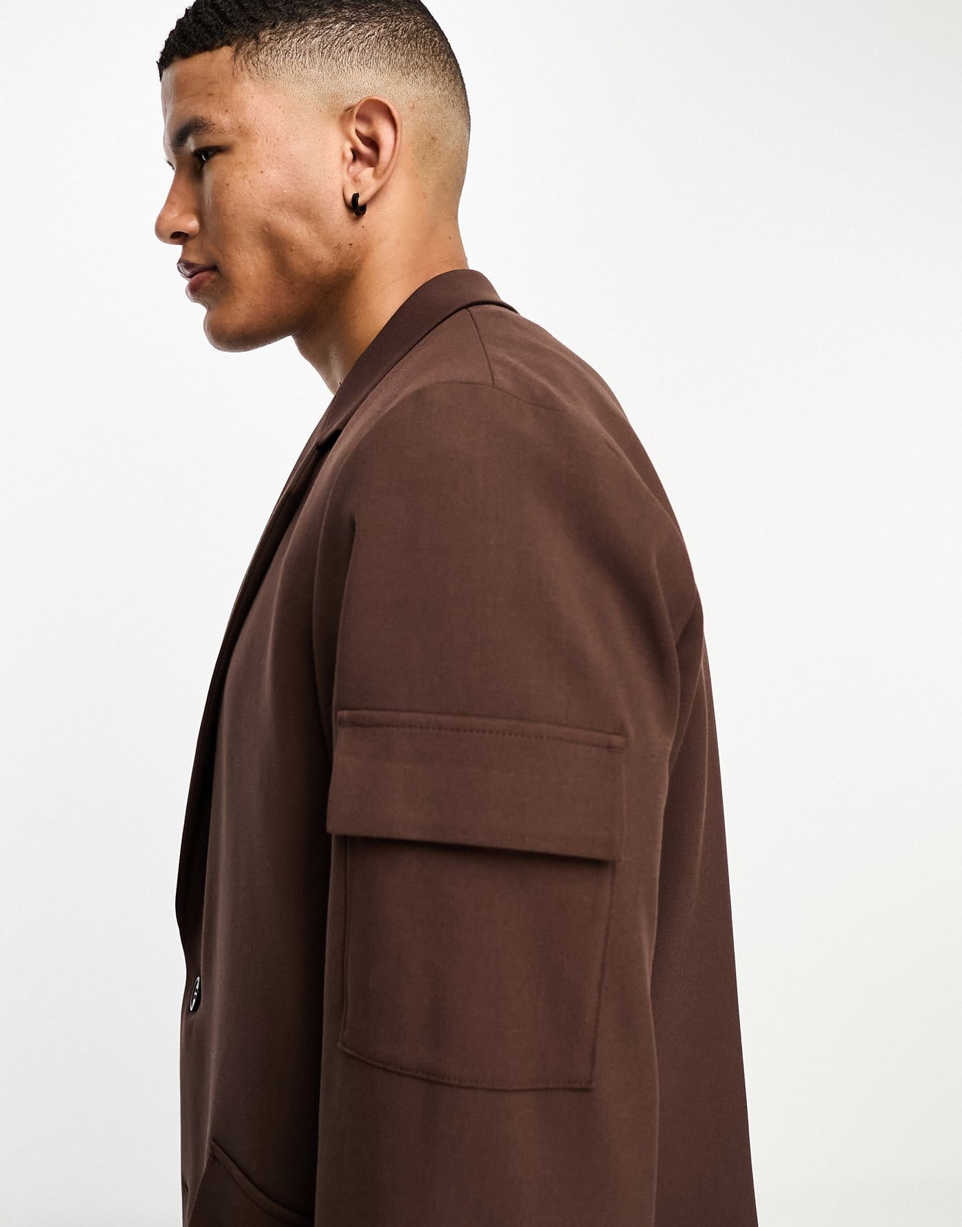 ASOS DESIGN oversized suit jacket in dark brown