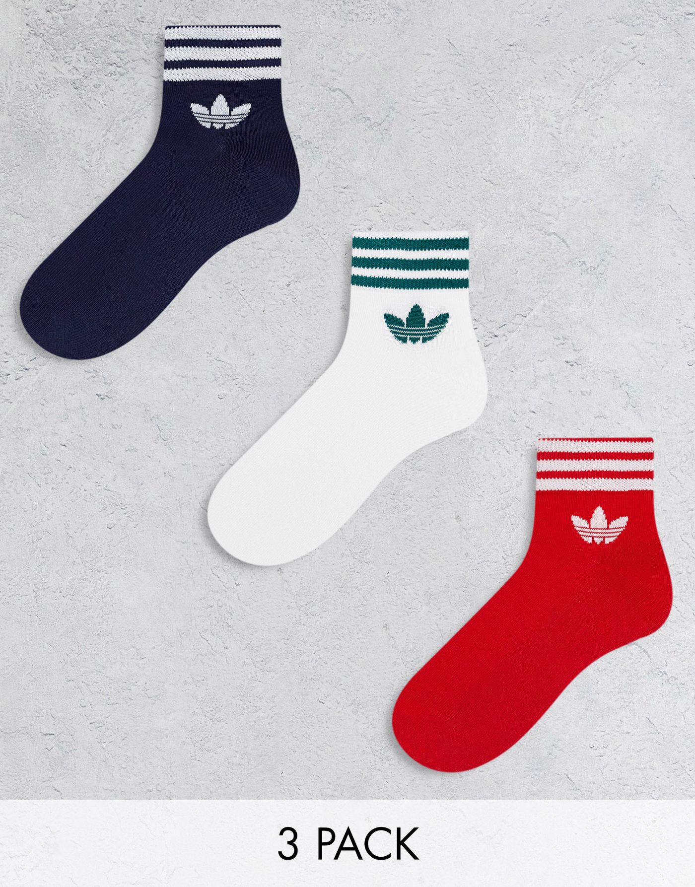 adidas Originals trefoil ankle socks in collegiate colours