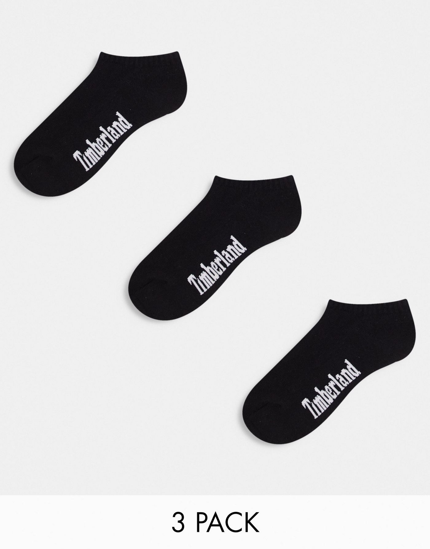 Timberland 3 pack no show socks in black