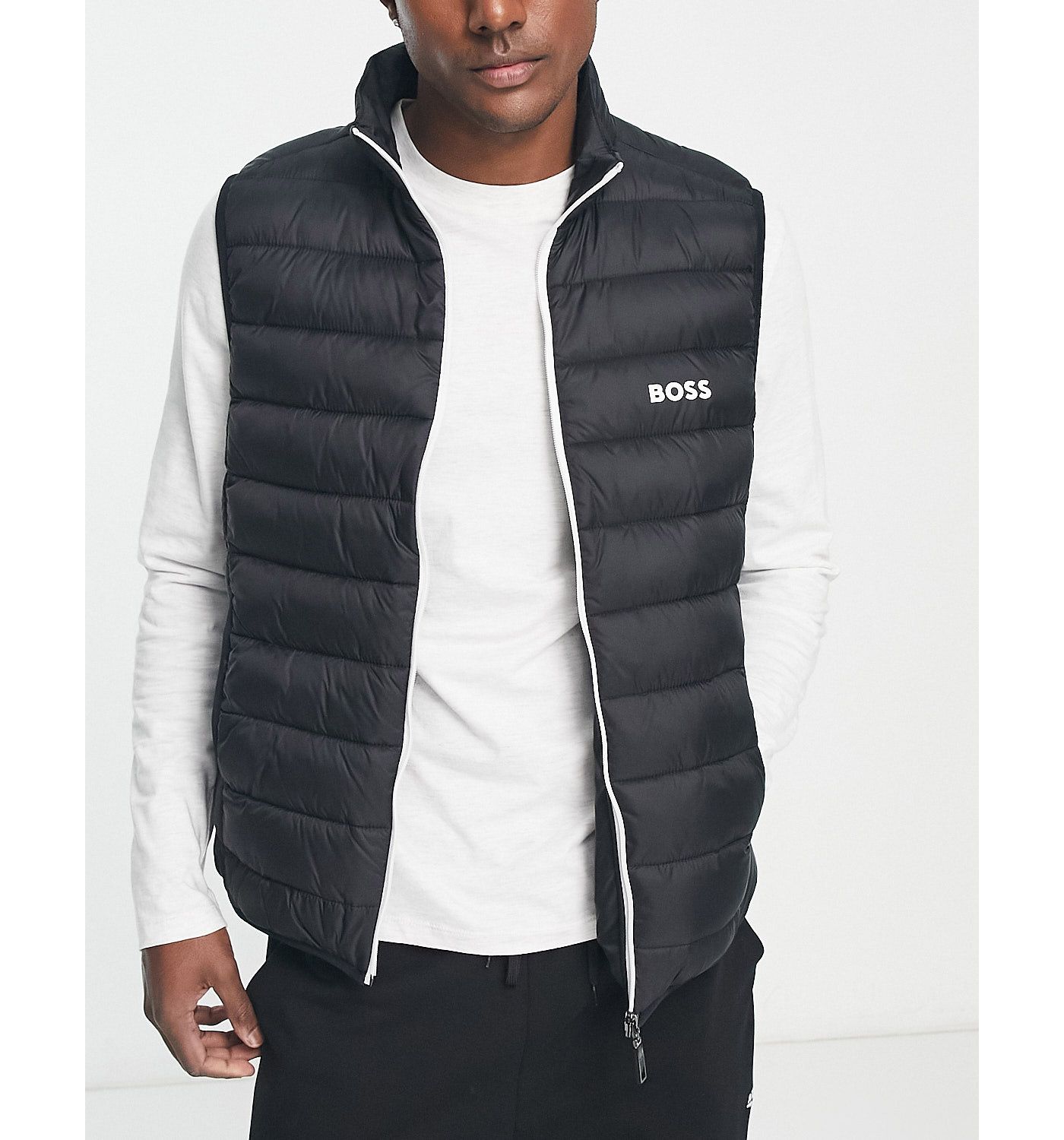 BOSS Green Thor quilted gilet in black 