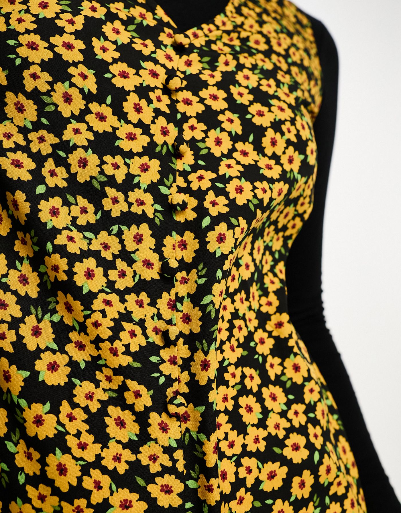 Wednesday's Girl marigold floral overlay long sleeve jumpsuit in yellow 