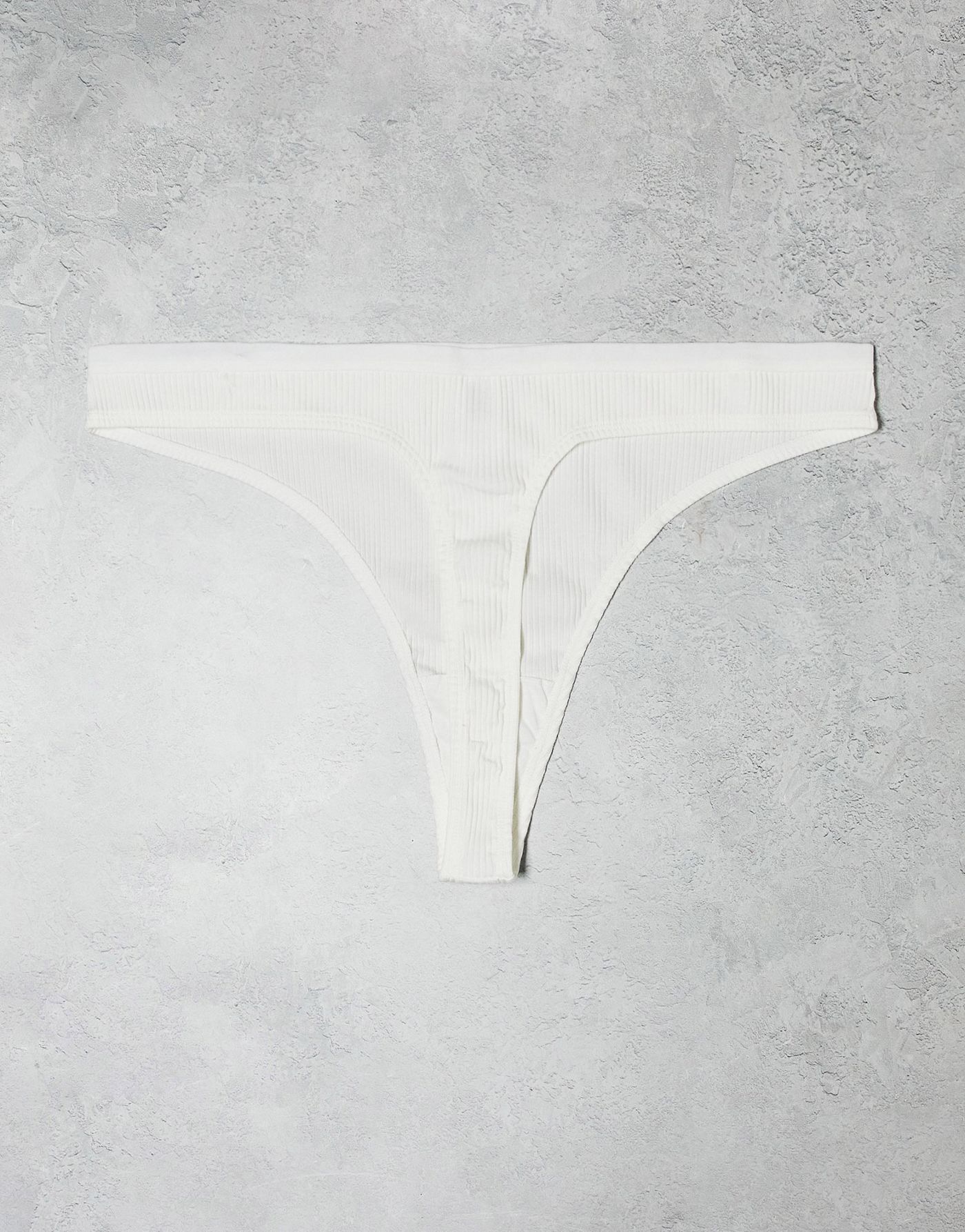 ASOS DESIGN Curve 3 pack ribbed thongs in white