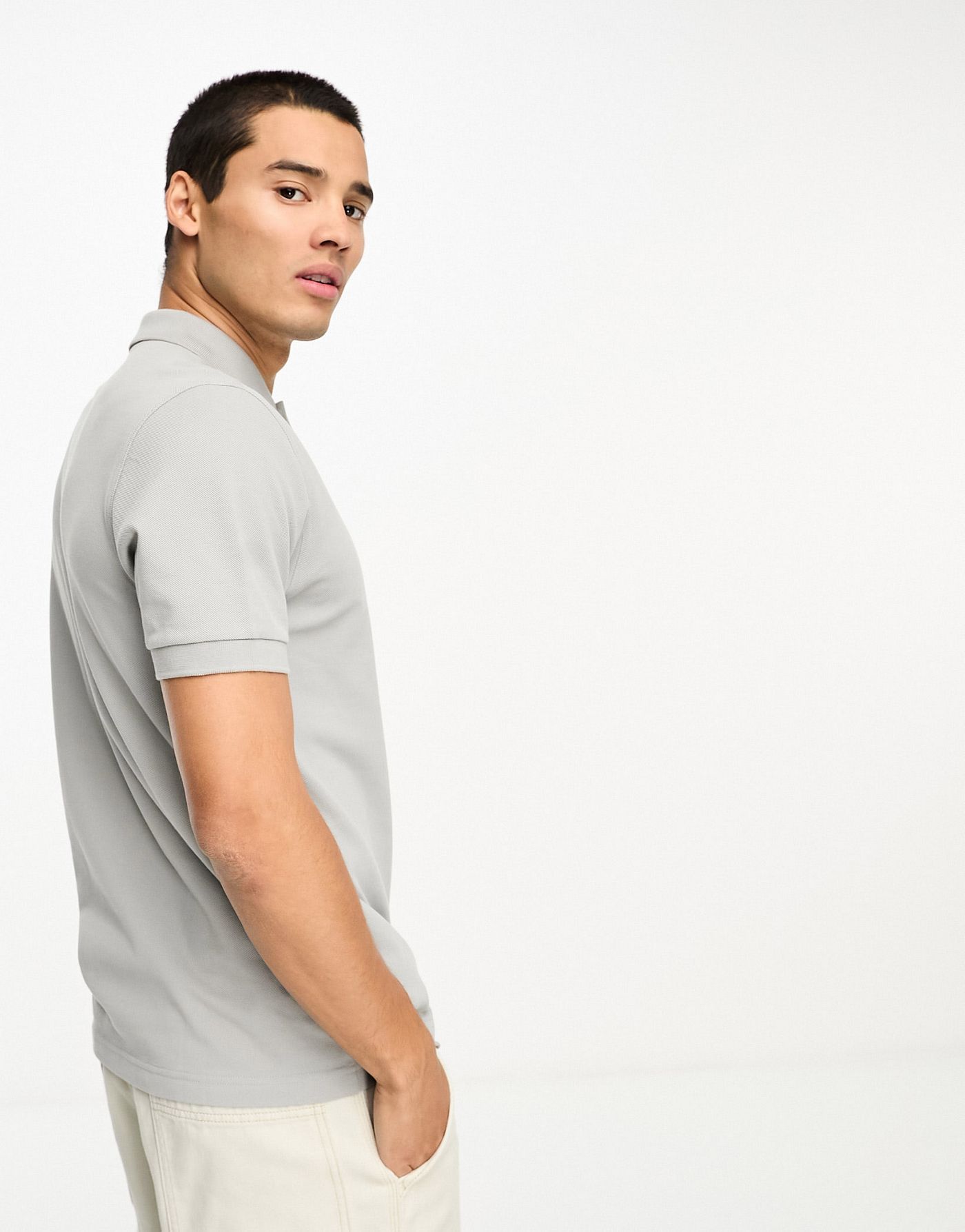 Fred Perry plain polo shirt in limestone grey