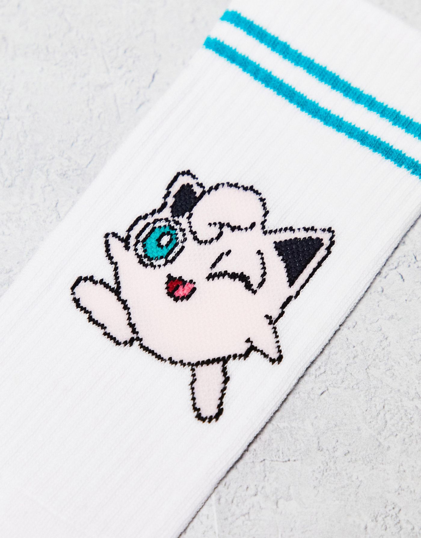 ASOS DESIGN 2 pack Pokémon sport sock with Jigglypuff design