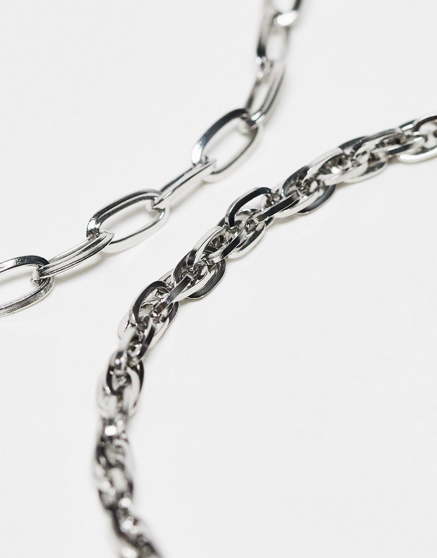 ASOS DESIGN 3 pack waterproof stainless steel chain bracelet set in silver tone