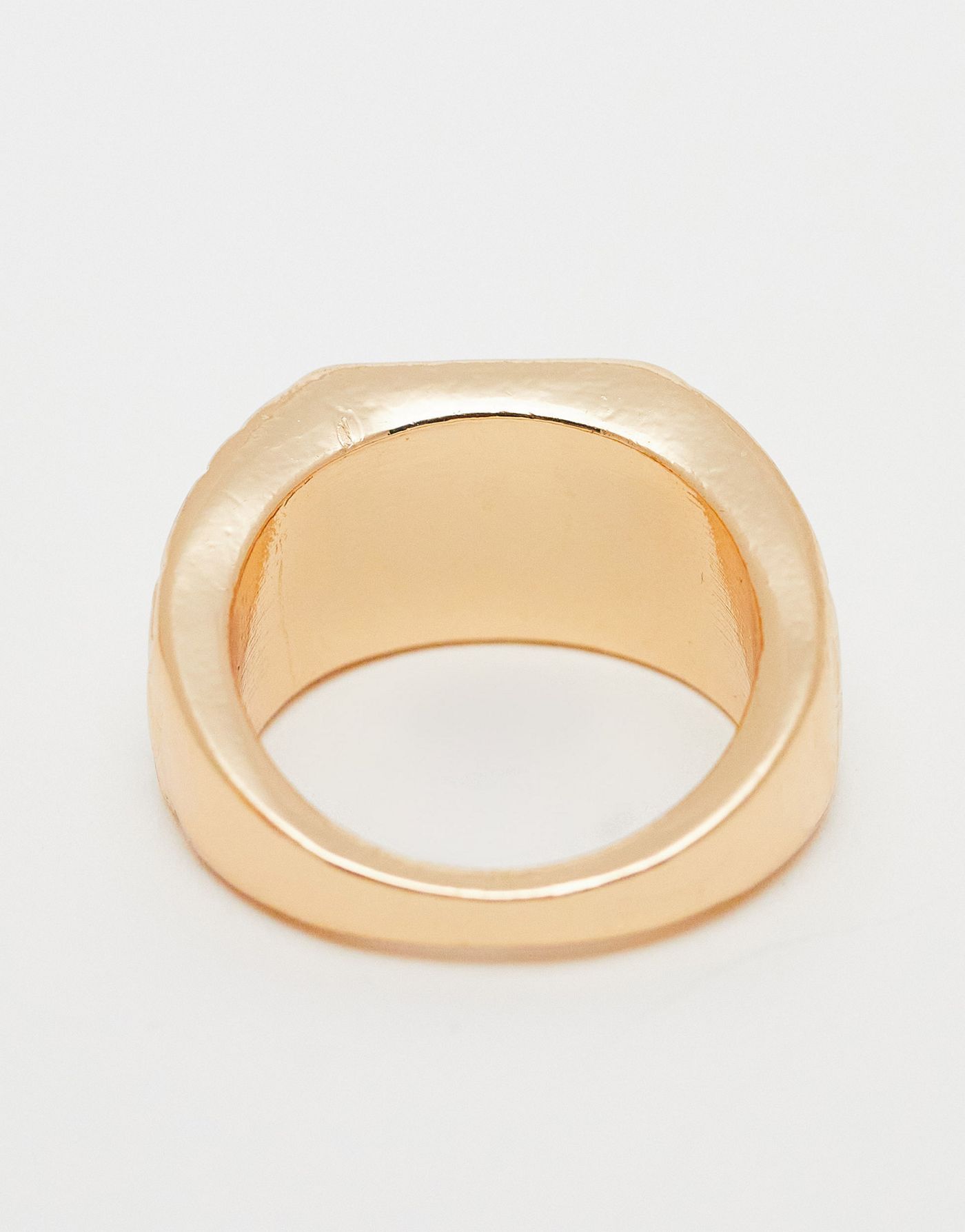 ASOS DESIGN 5 pack signet ring set with black stone detail in gold tone