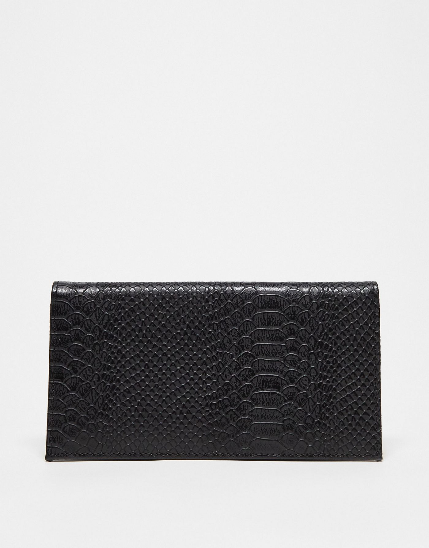 ASOS DESIGN snake effect foldover purse