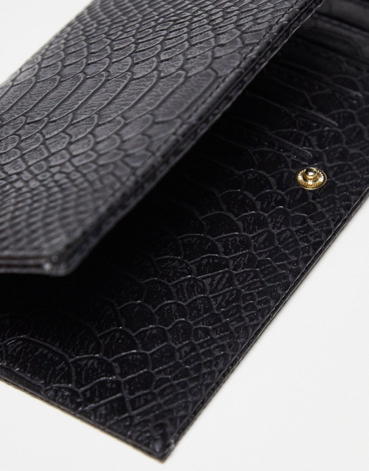 ASOS DESIGN snake effect foldover purse