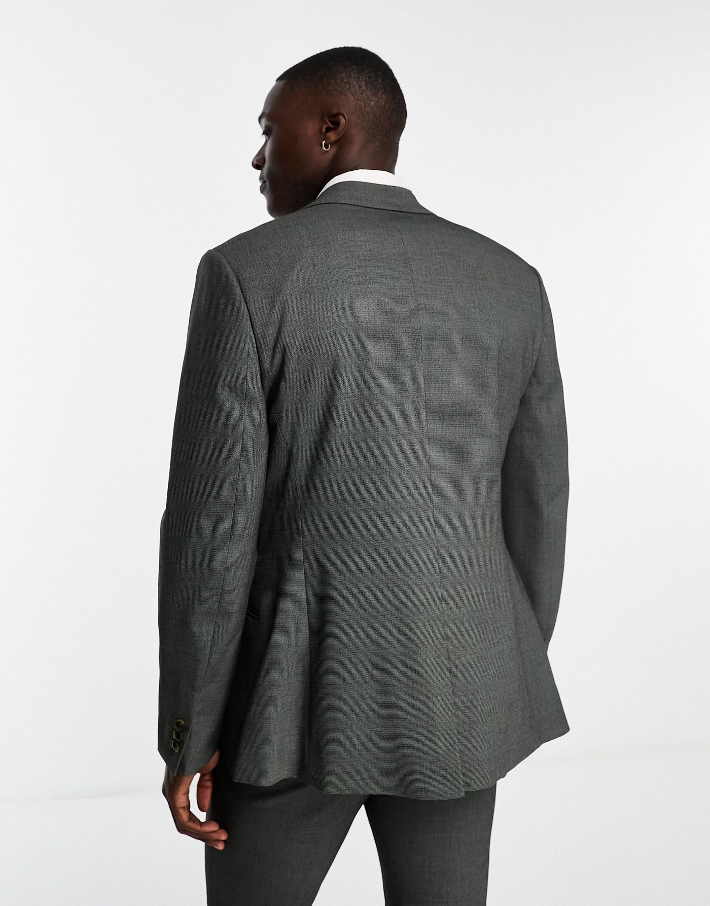 ASOS DESIGN skinny suit jacket in mid grey in micro texture