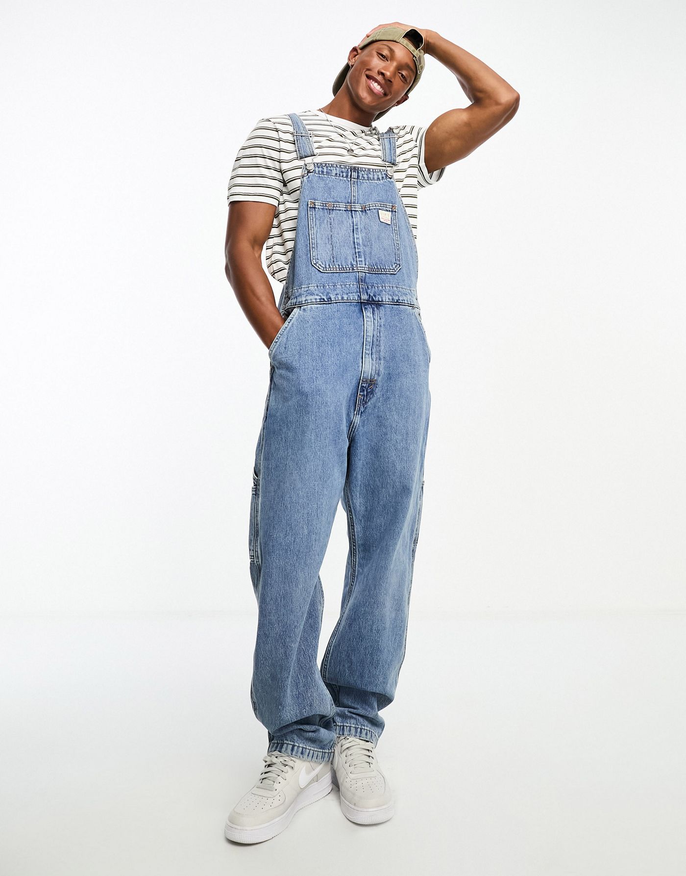 Levi's Workwear capsule Denim overalls in mid blue wash