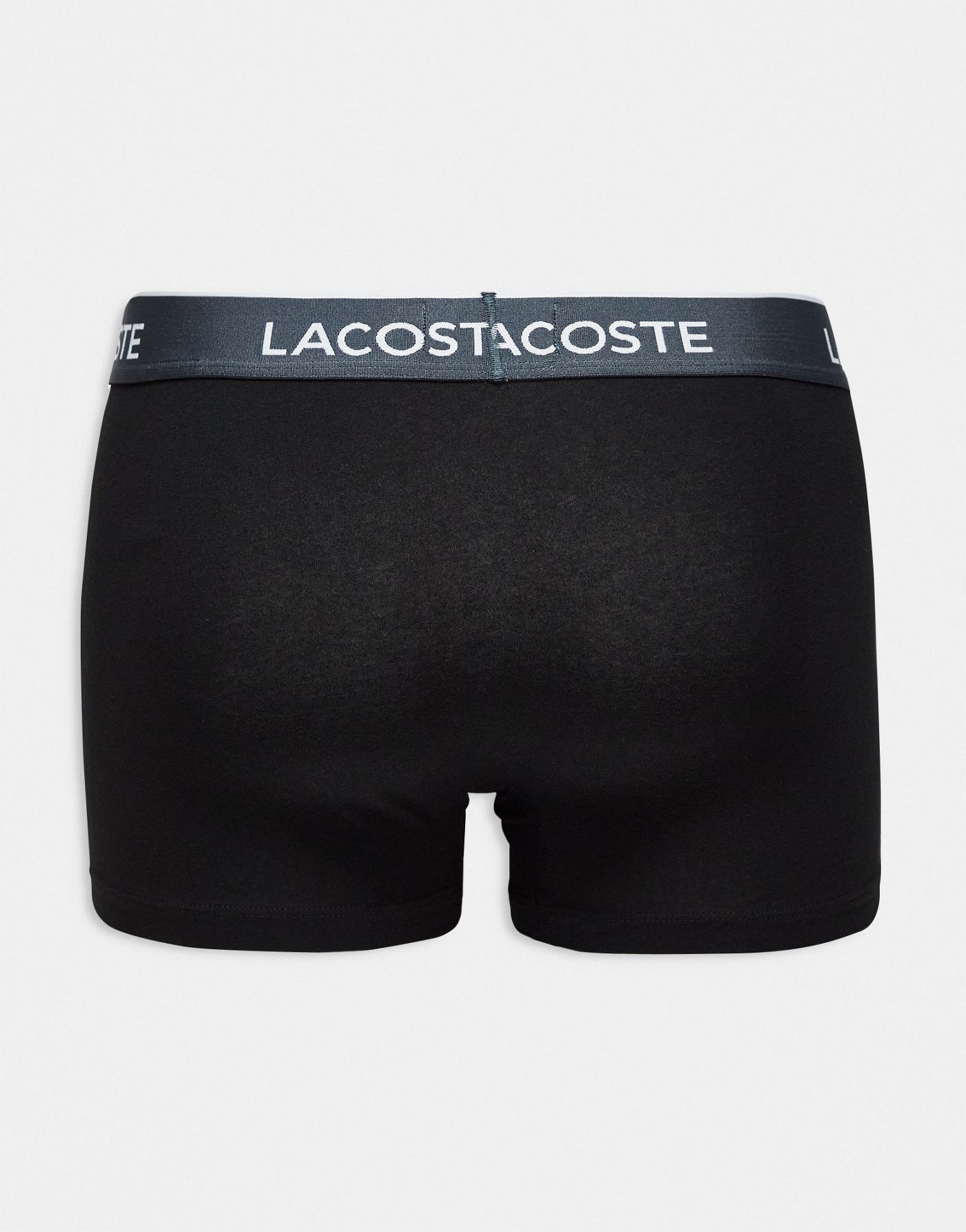 Lacoste essentials 3 pack trunks in black with contrast waistband