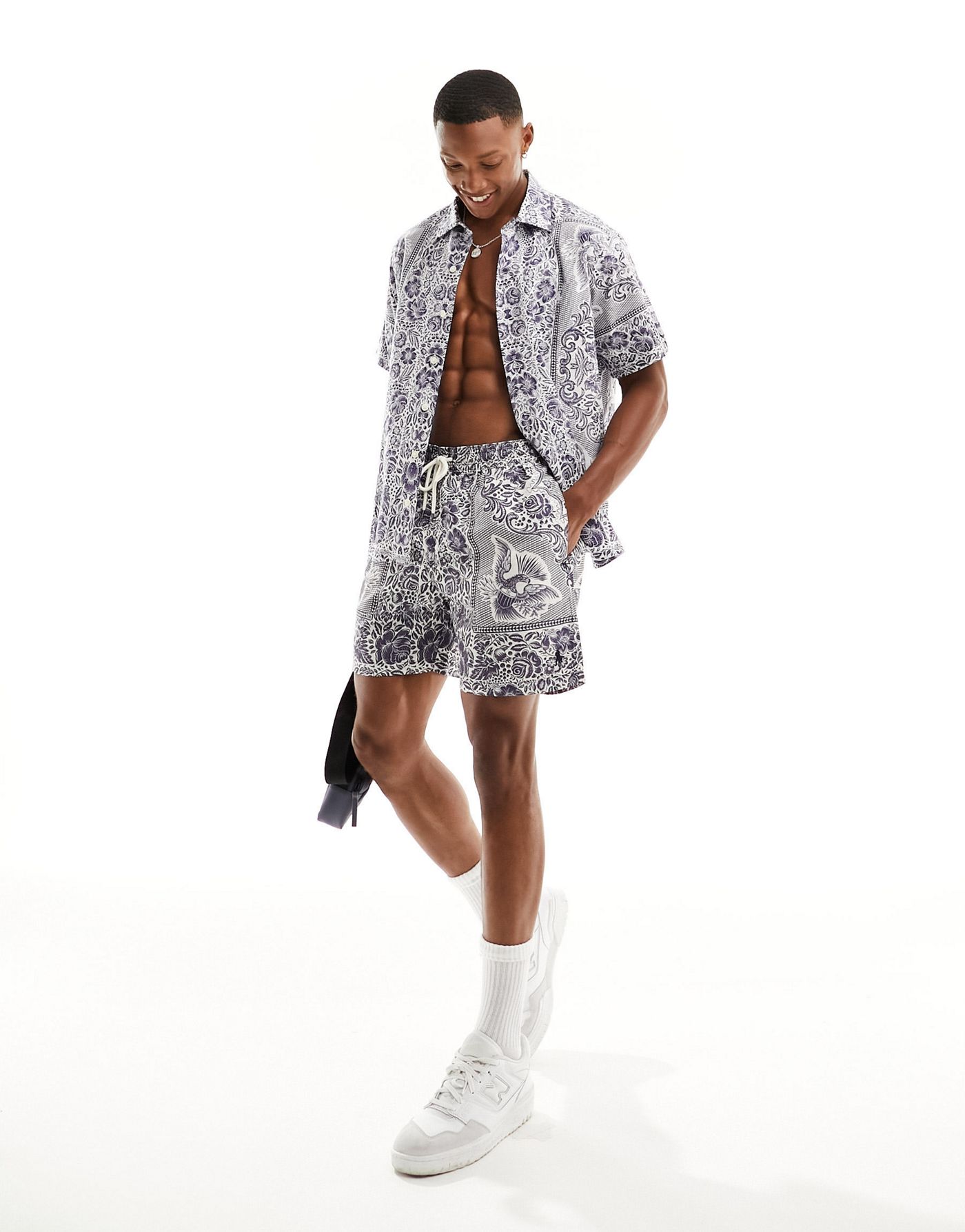 Polo Ralph Lauren Traveler mid centennial print swim shorts classic oversized fit CO-ORD