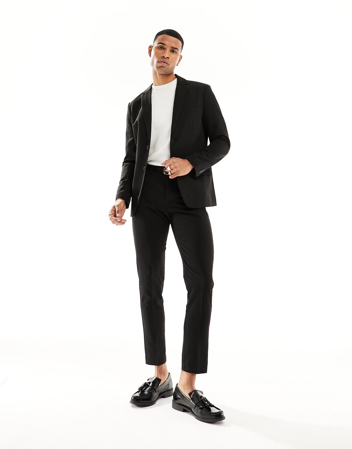 Only & Sons slim fit suit jacket in black 