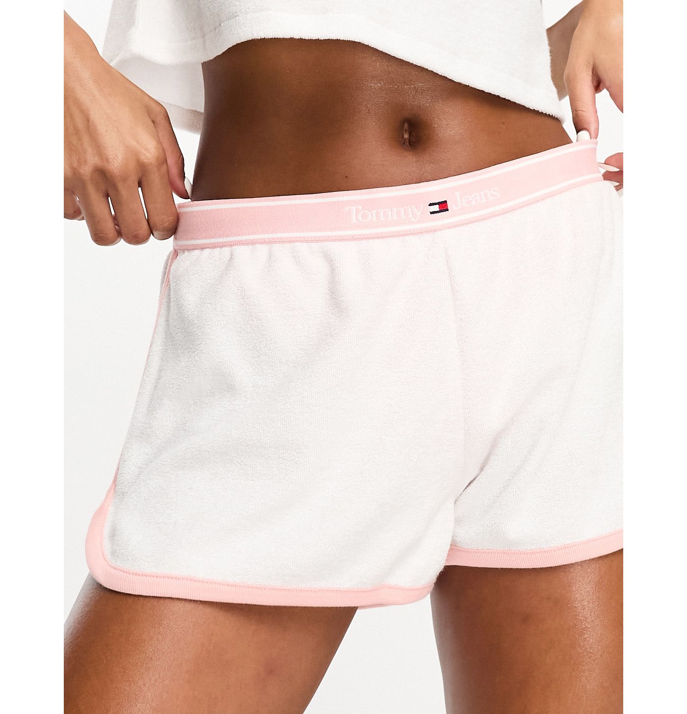 Tommy Jeans lounge towelling shorts in white