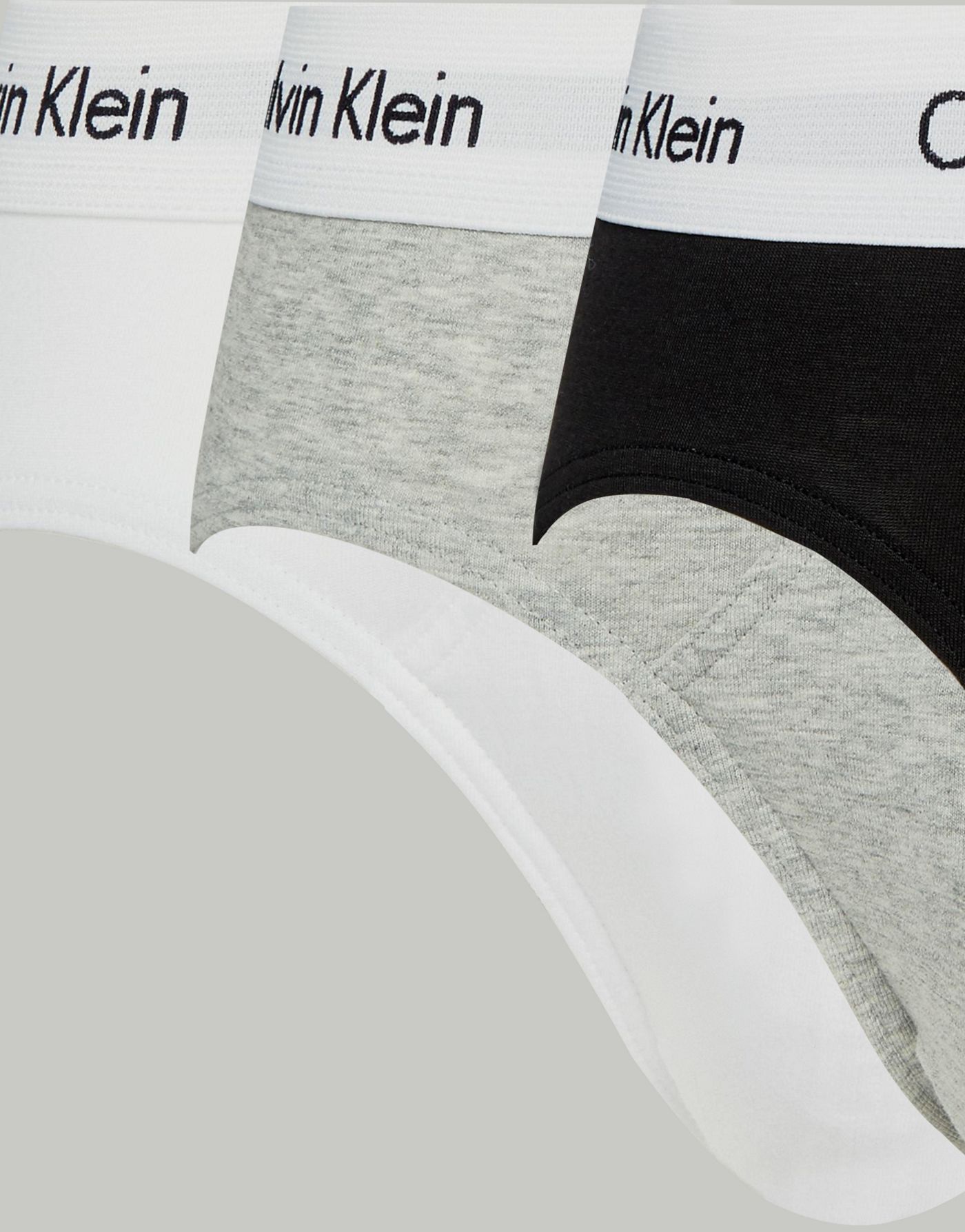 Calvin Klein 3-pack briefs in black, white and grey