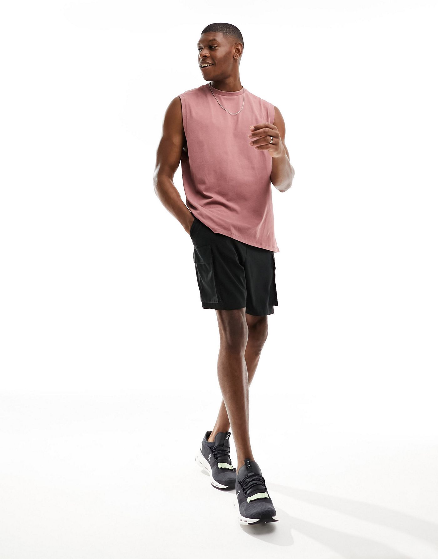ASOS 4505 pump training vest with quick dry in washed pink