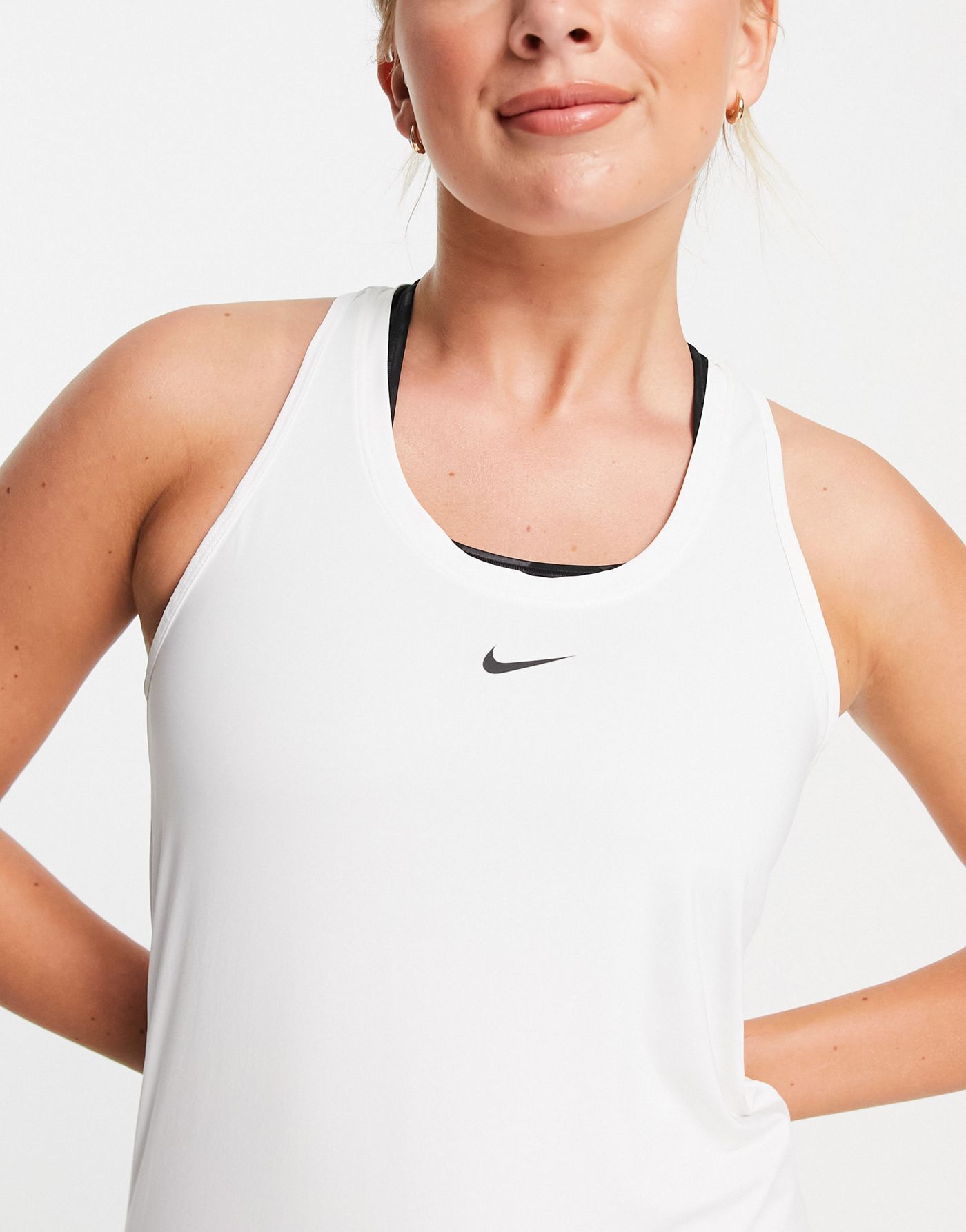 Nike Training One Dri-FIT slim vest top in white